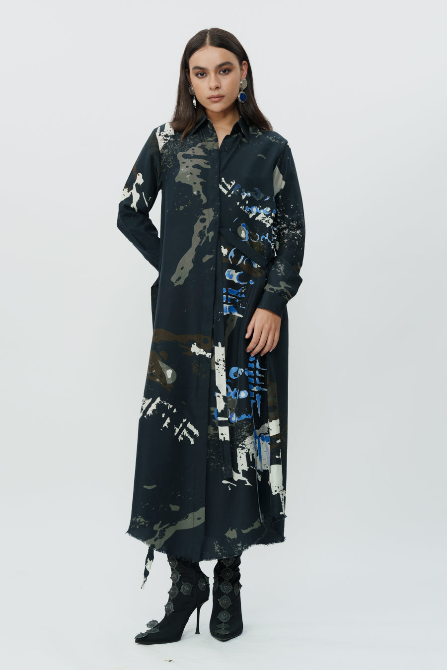 Printed Shirt Dress