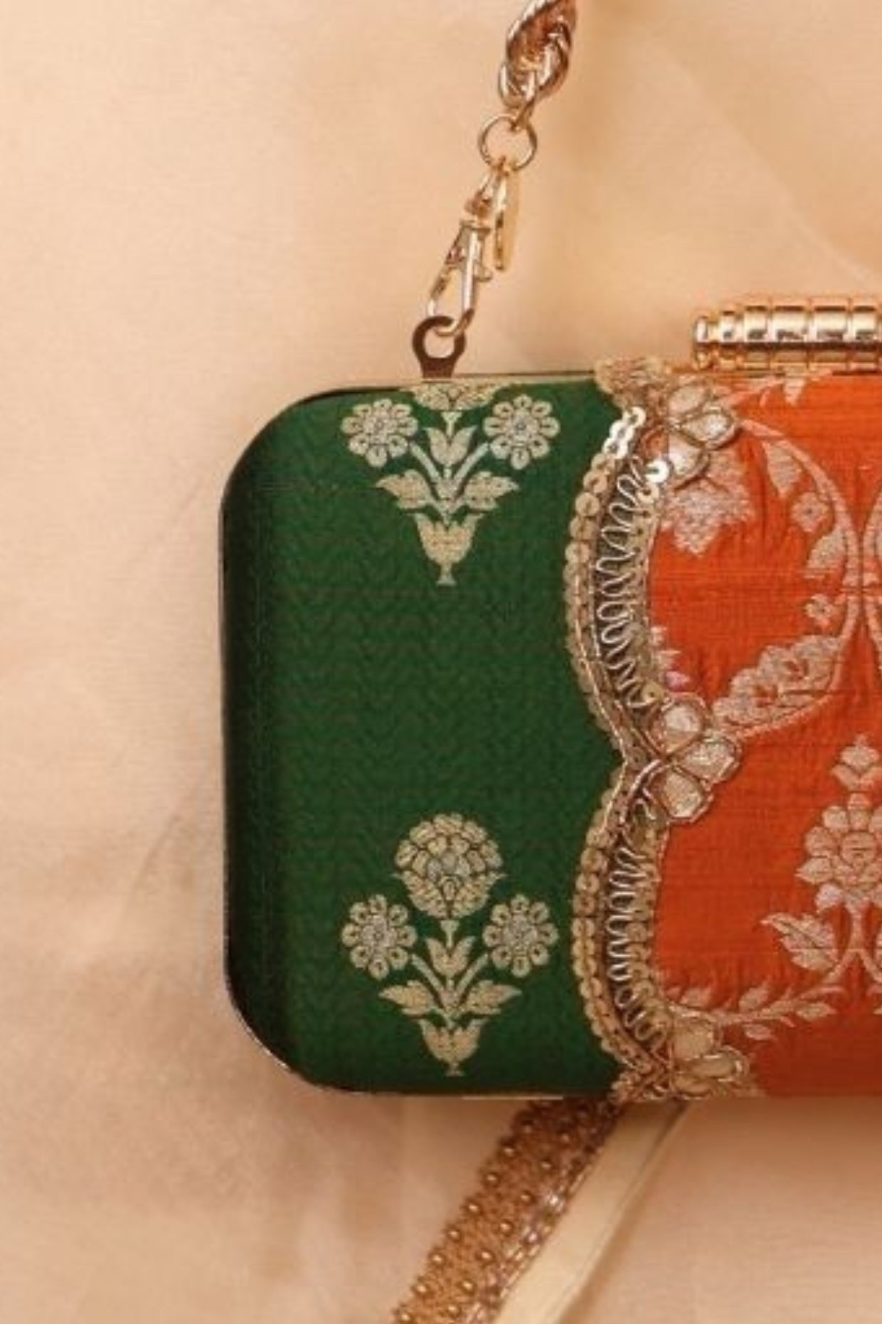 Pure Silk Box Clutch - Multi Color