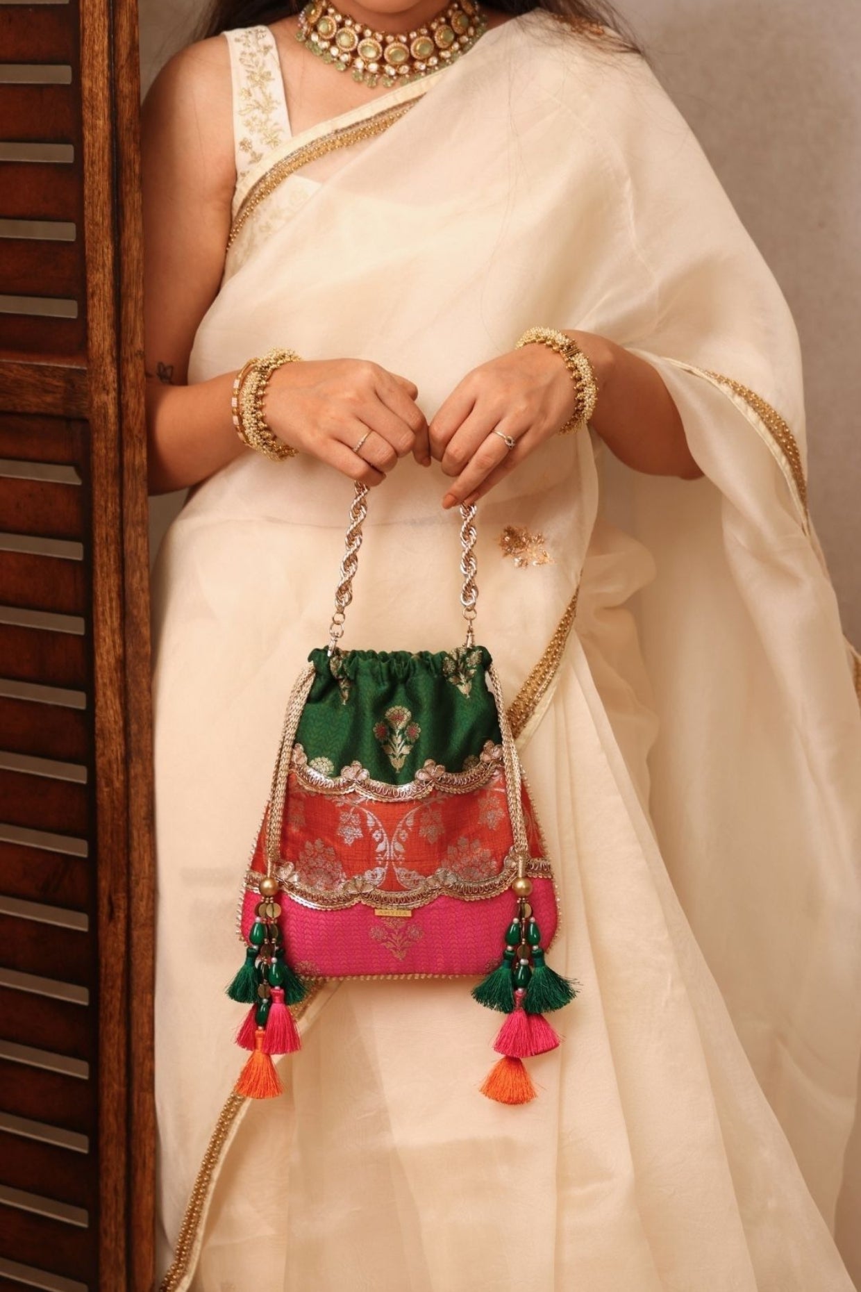 Pure Silk Potli - Multi Color