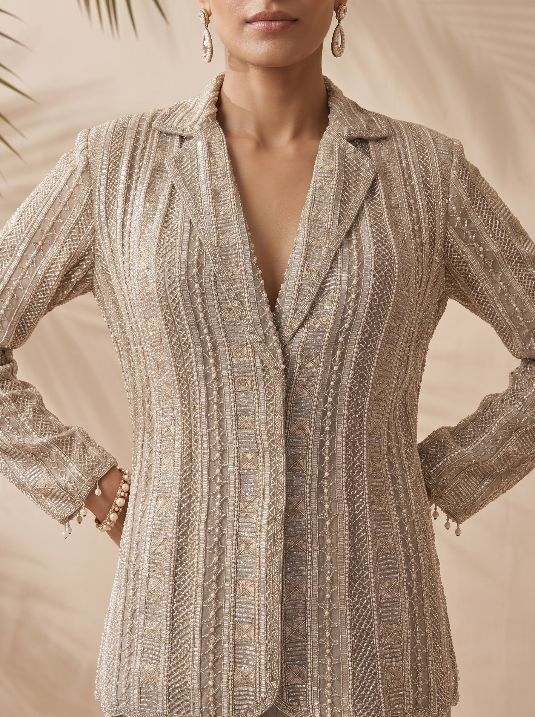 Devon - Hand Embroidered Jacket Set
