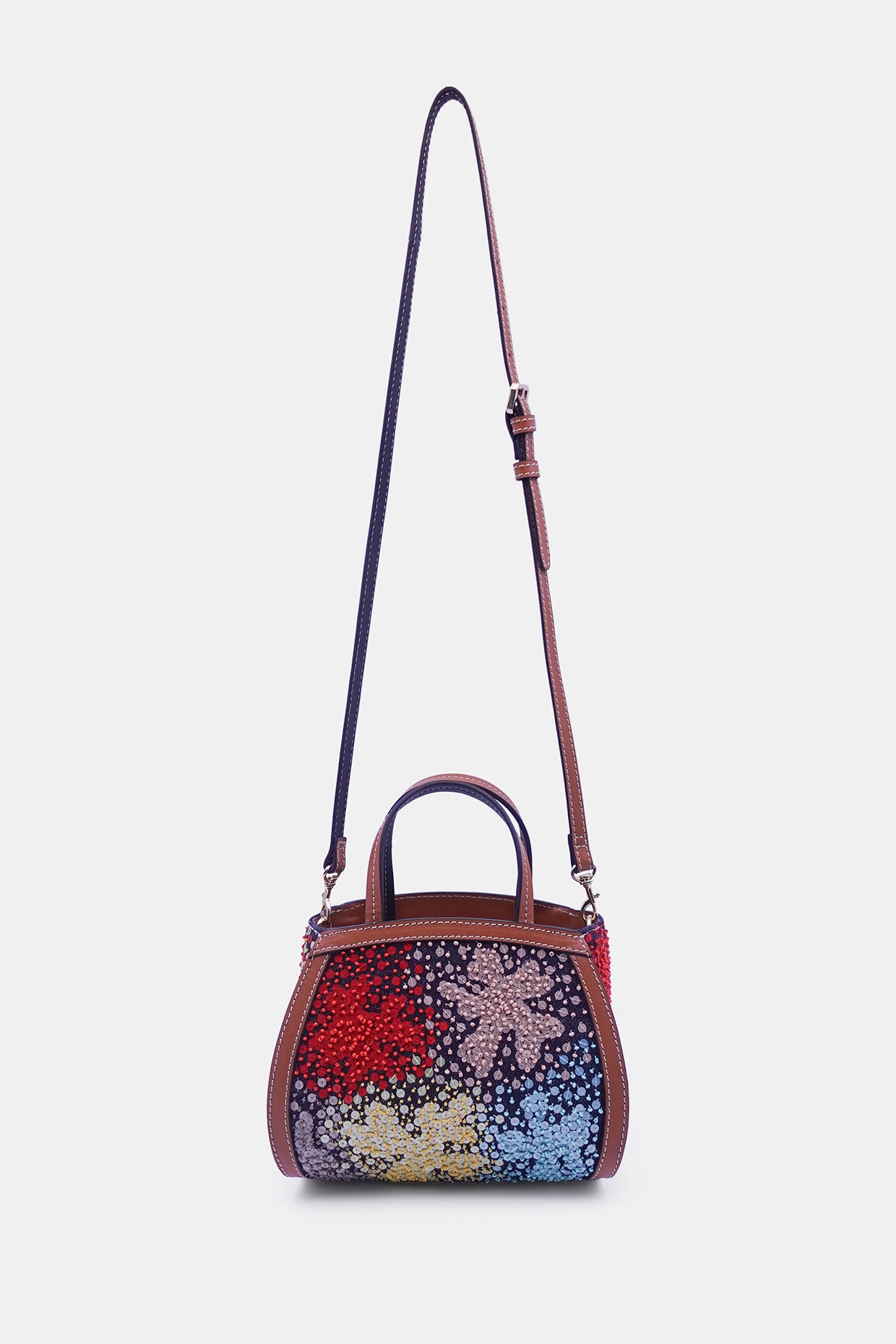 Bead Embellished Denim Clutch Bag