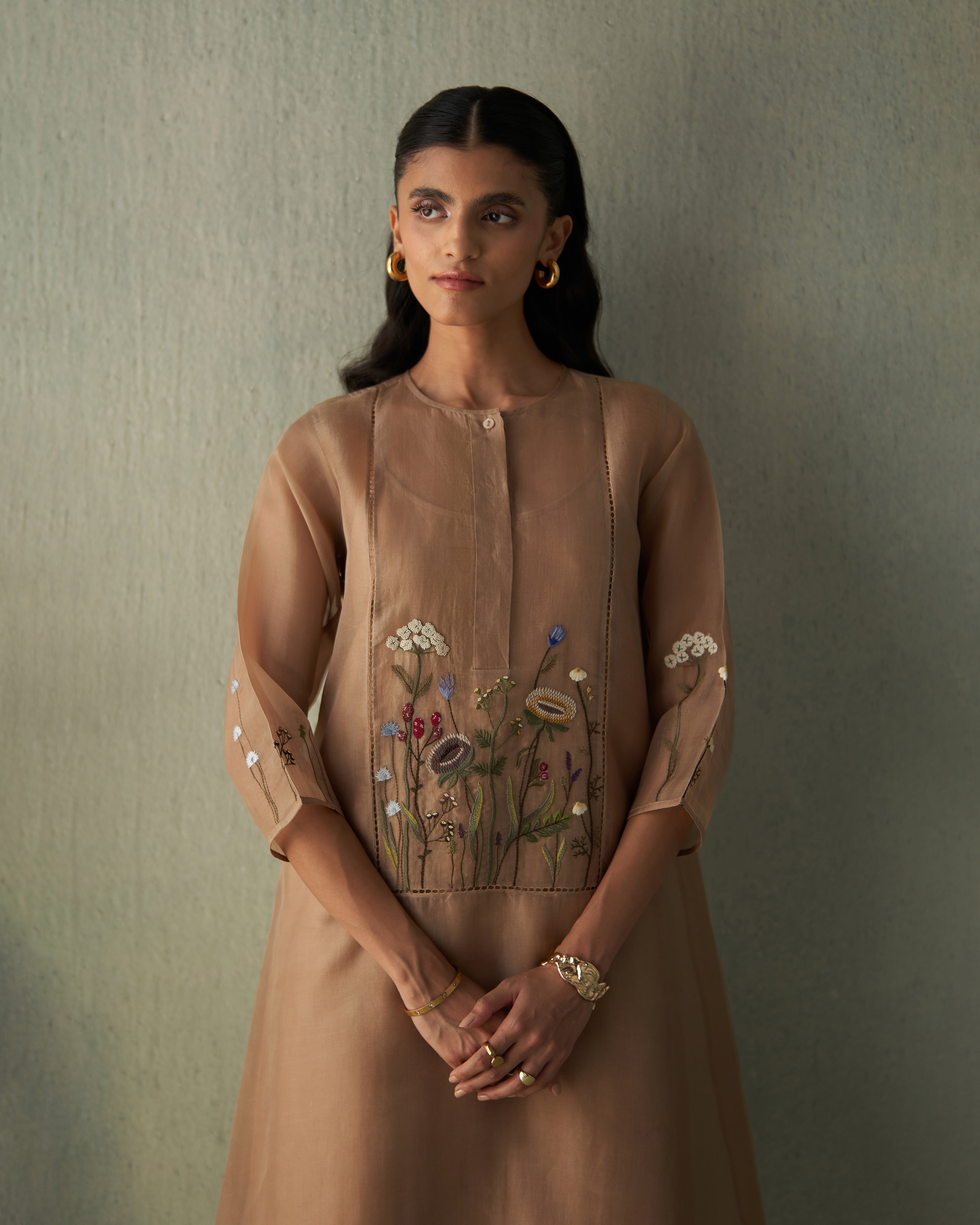 Garden Kurta Set Beige