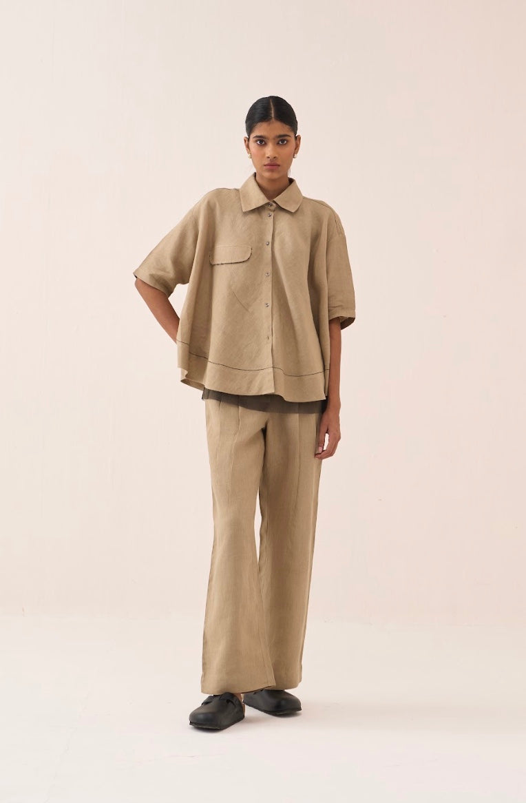 Wide Hem Shirt Co-ord (set Of 3)