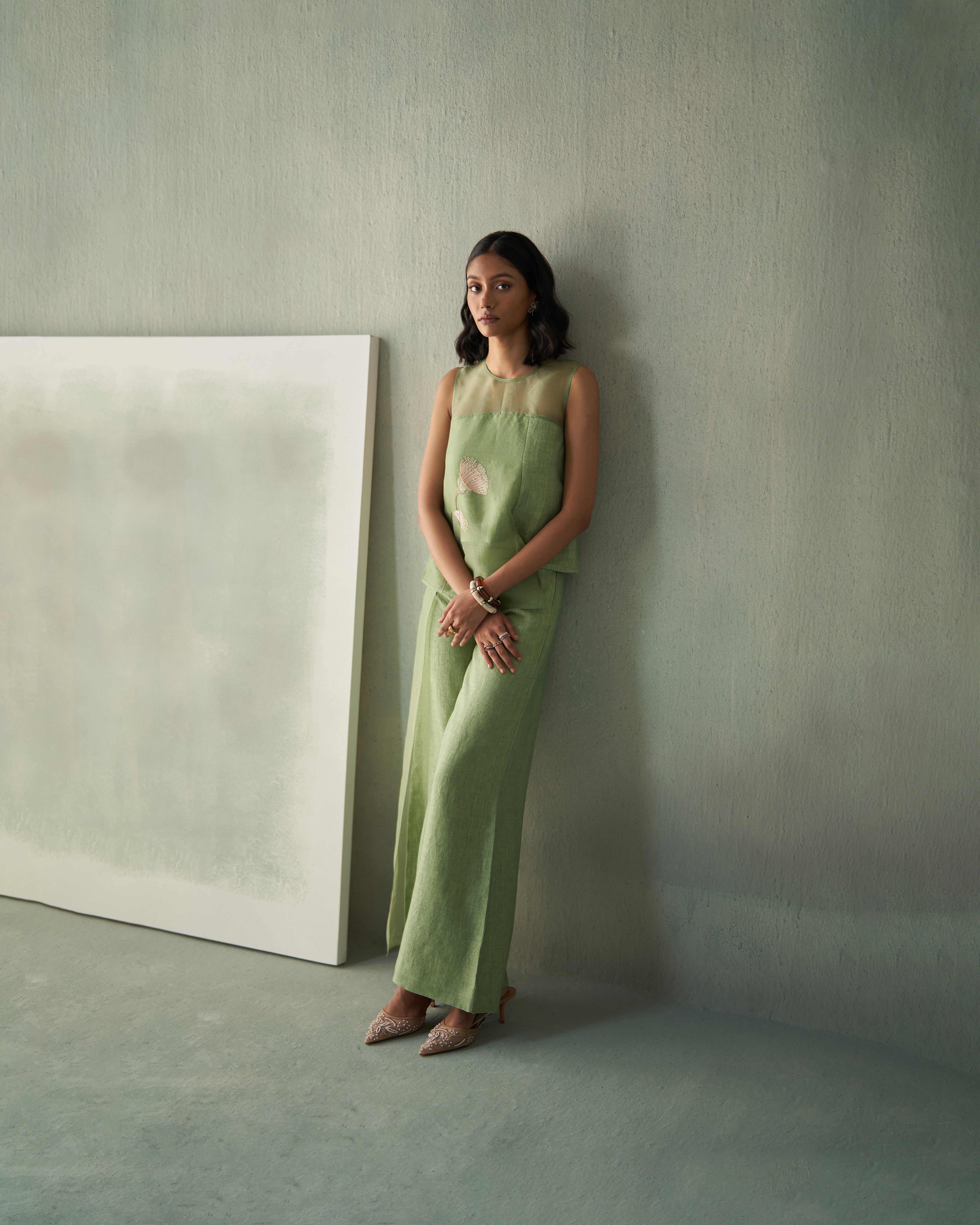 Desert Green Linen Co-ord Set