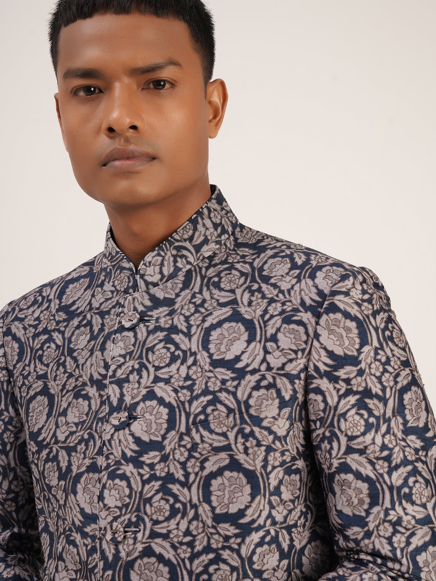 Printed Embroidered Bandhgala