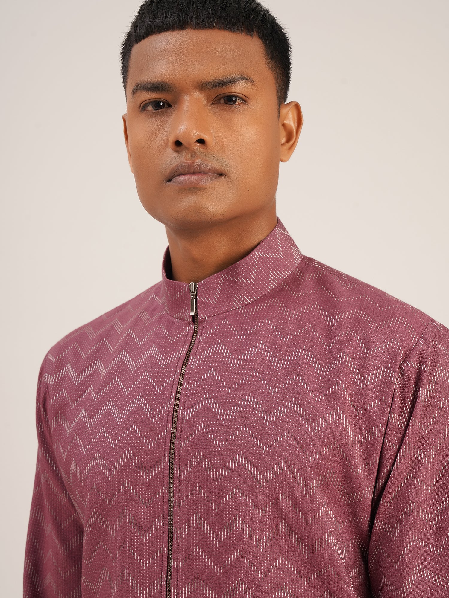 Zig-Zag Asymmetric Kurta Set