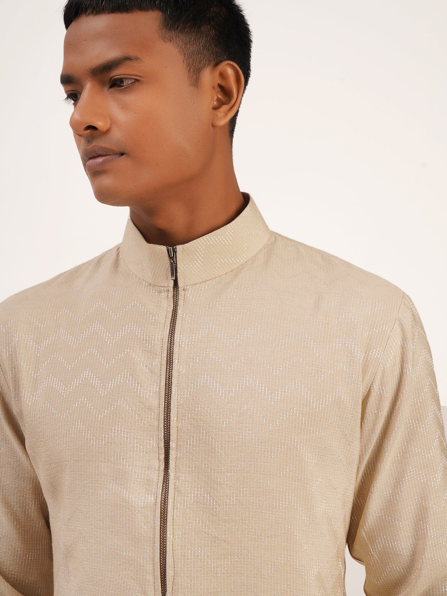 Zig-Zag Asymmetric Kurta Set