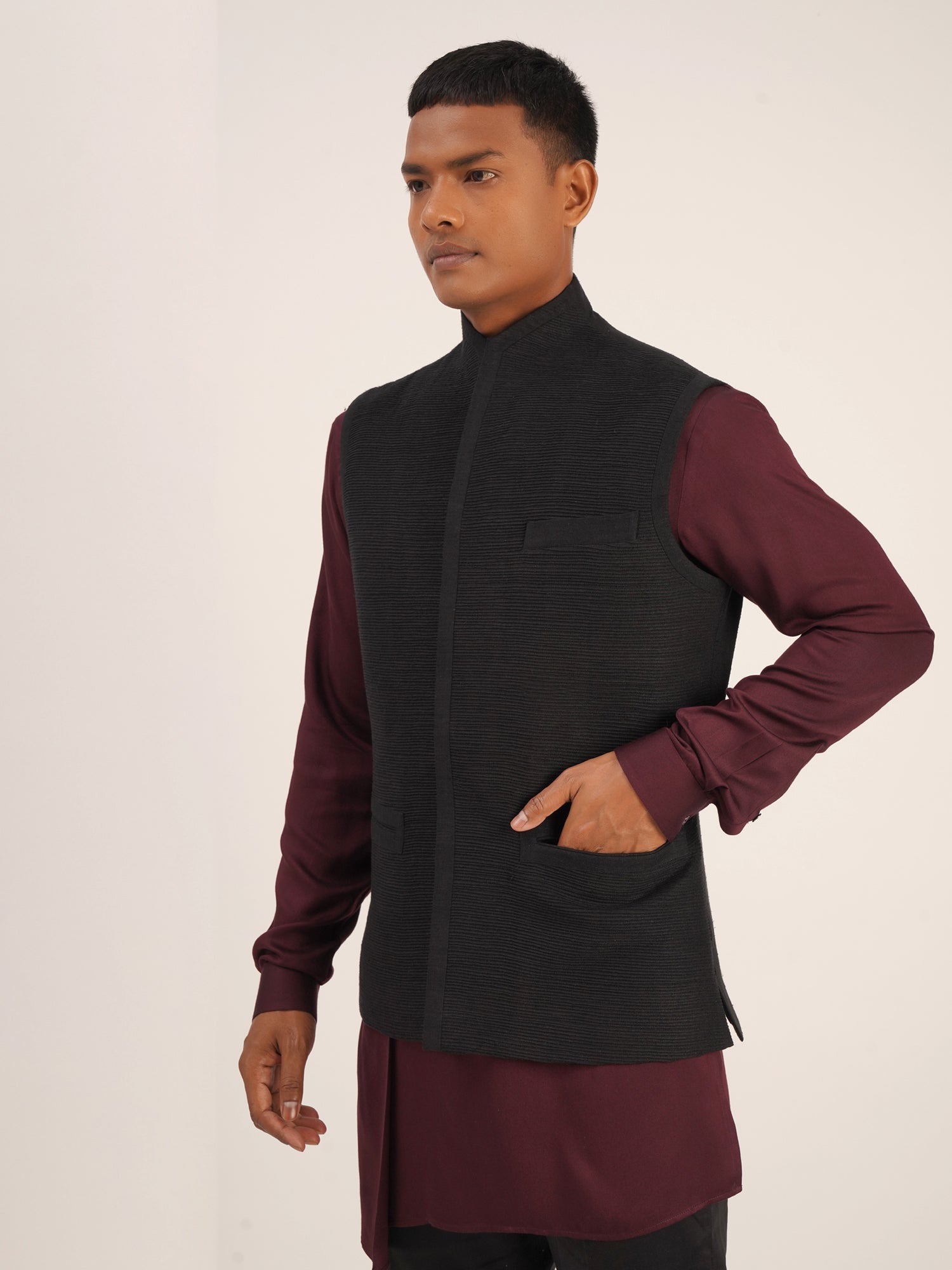 Pintucked Jawahar Jacket