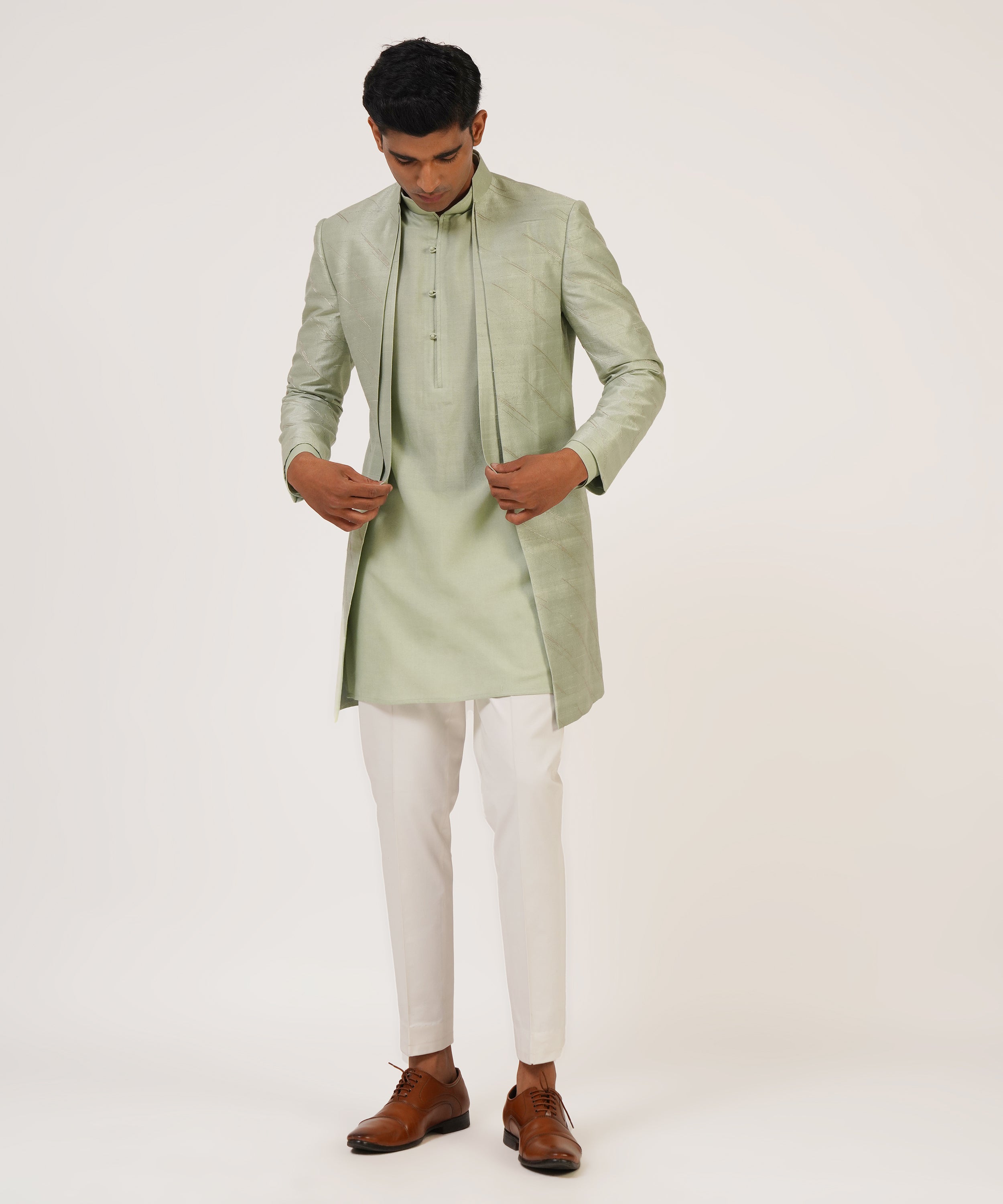 Front Open Sherwani Set