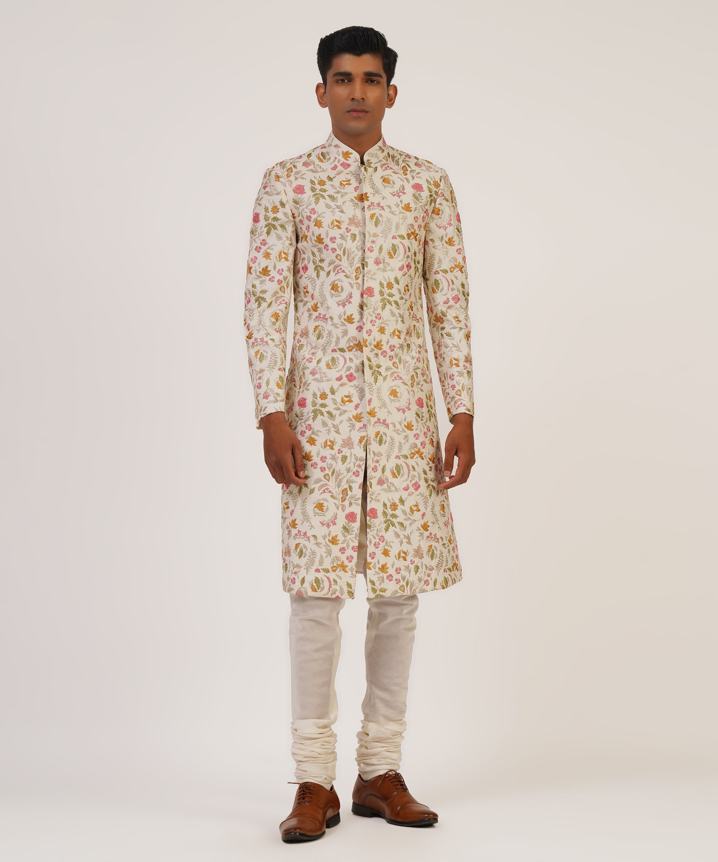 Multi Color Embroidered Sherwani Set