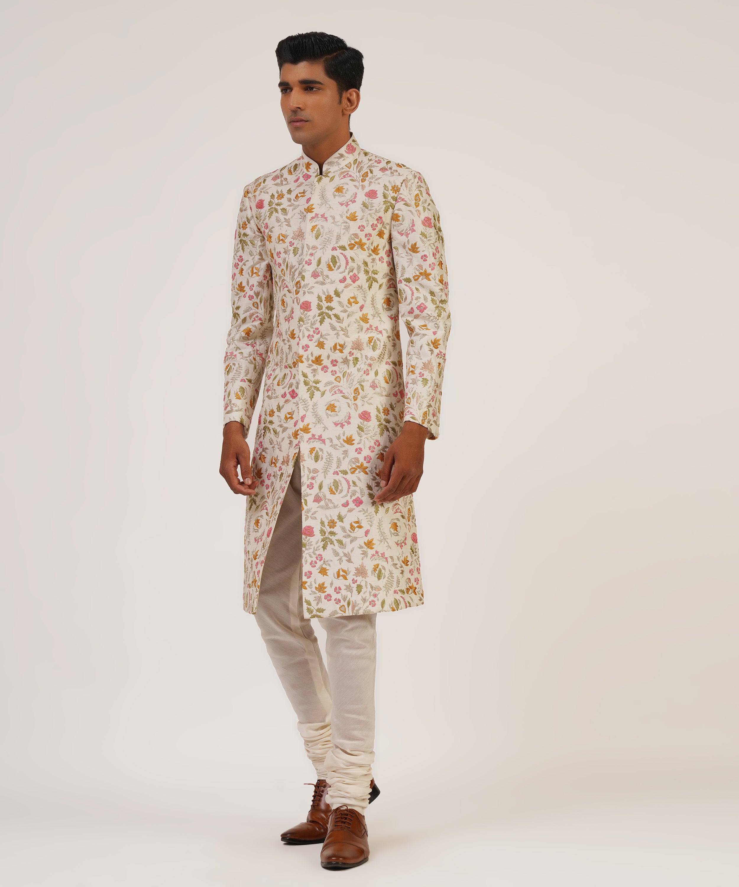 Multi Color Embroidered Sherwani Set