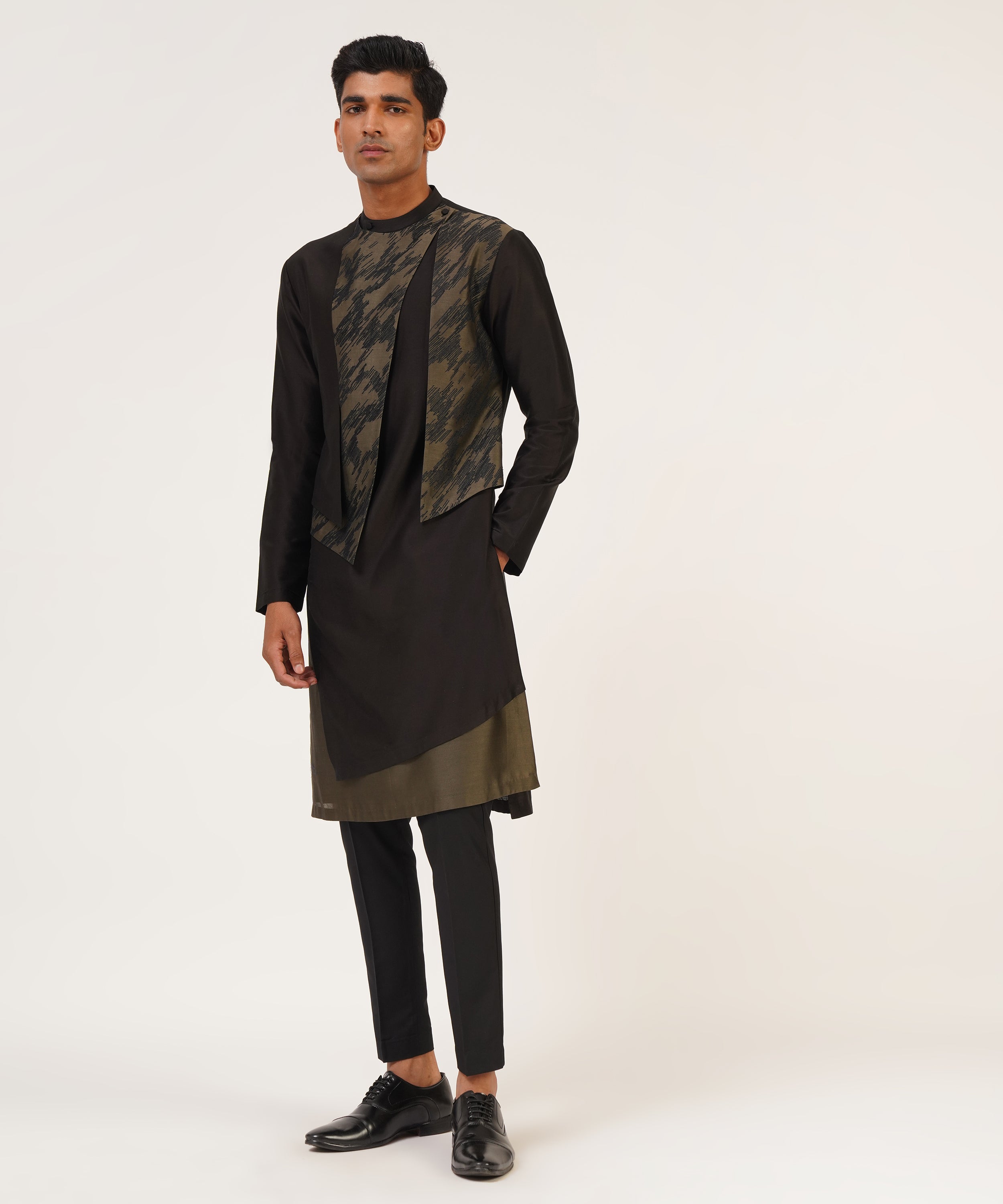 Embroidered Hybrid Kurta Set