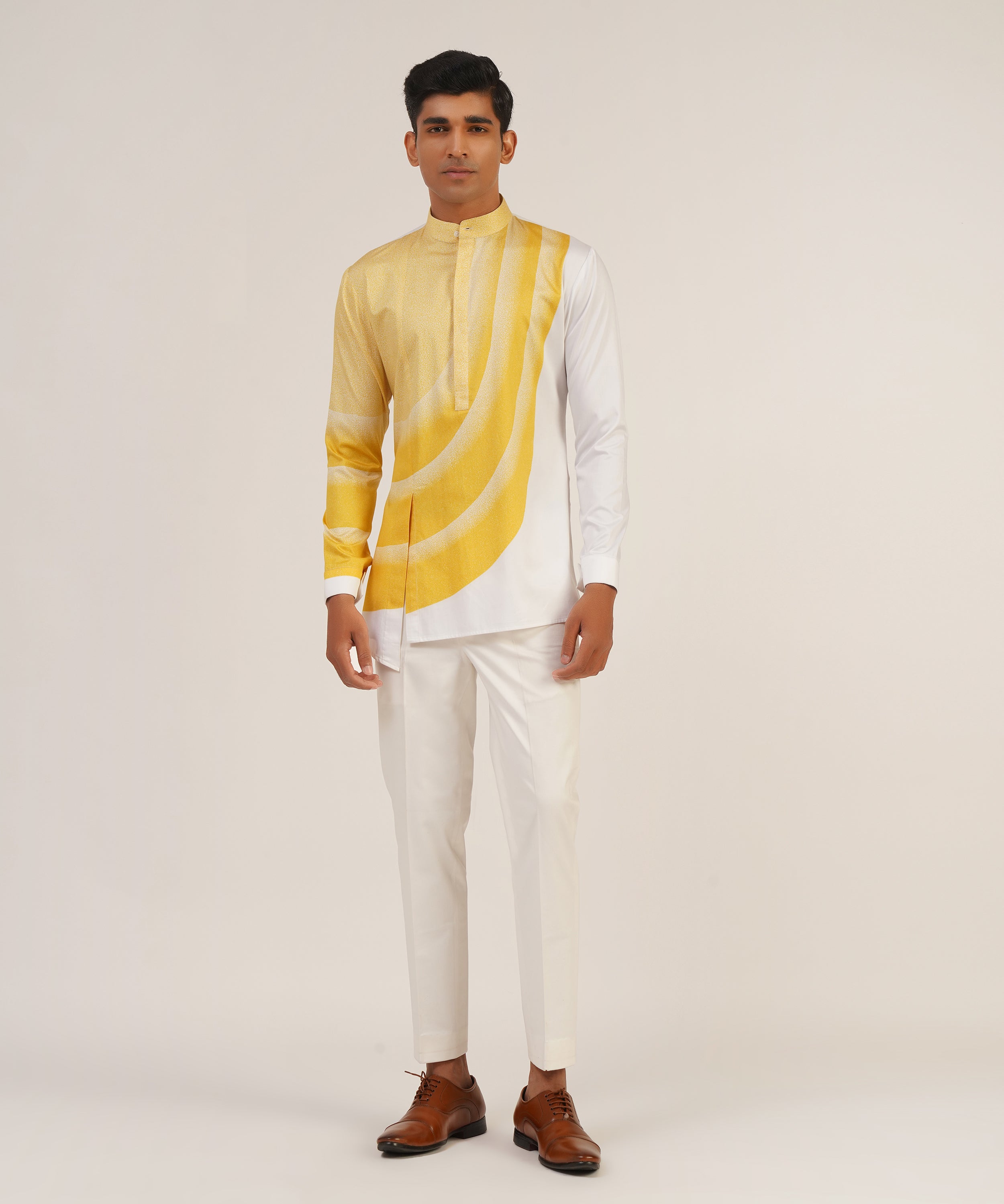 Curved Line Printed Short Kurta