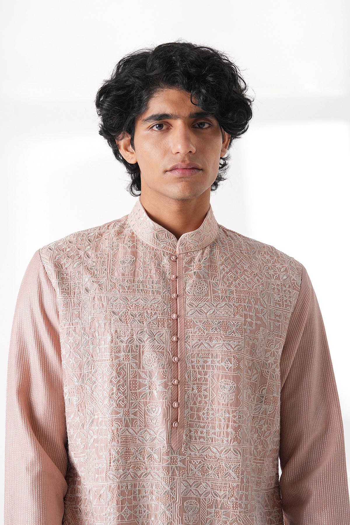 Geometric Embroidered Kurta Set