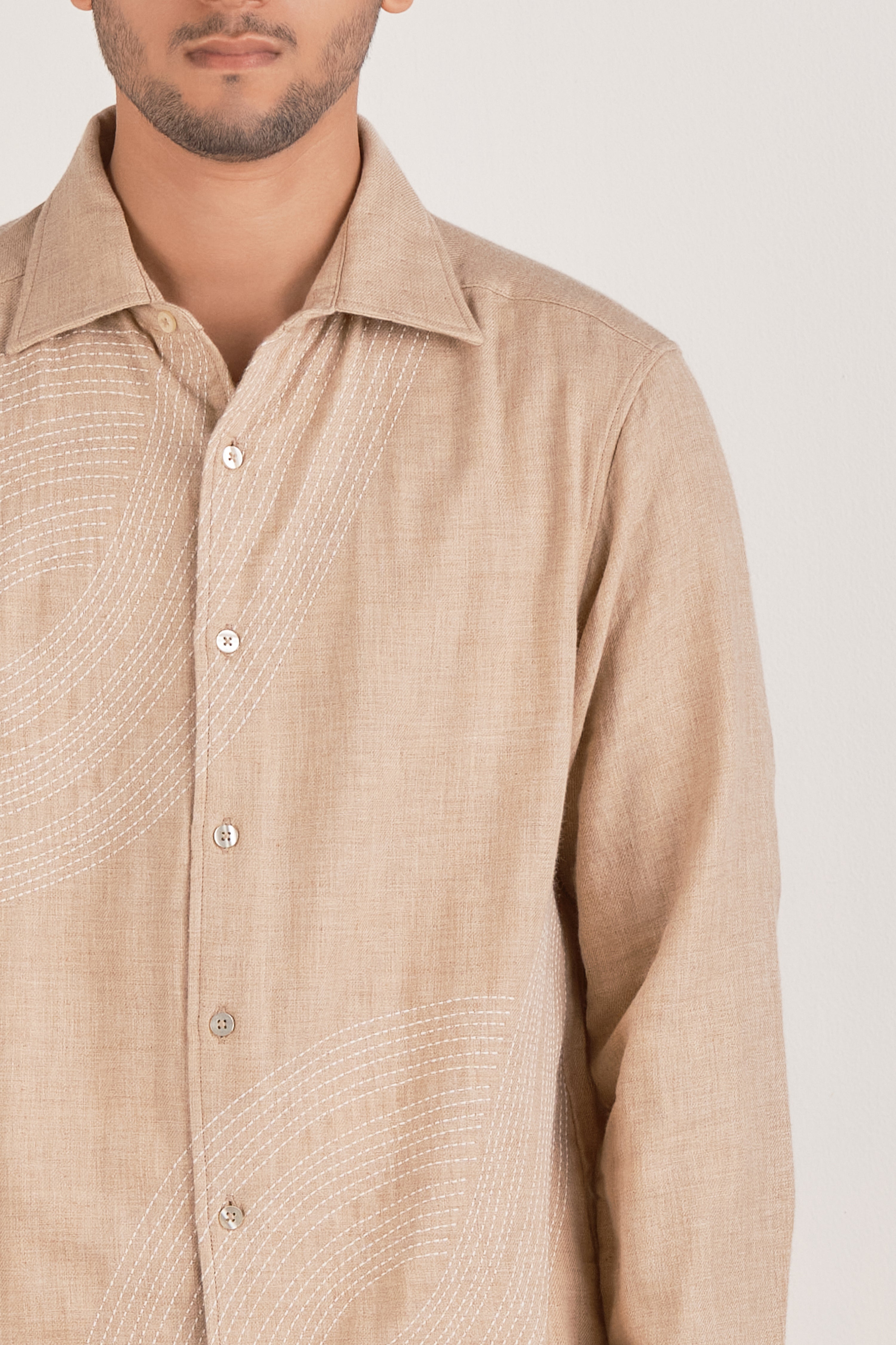 Deco Wave Double-Cloth Shirt