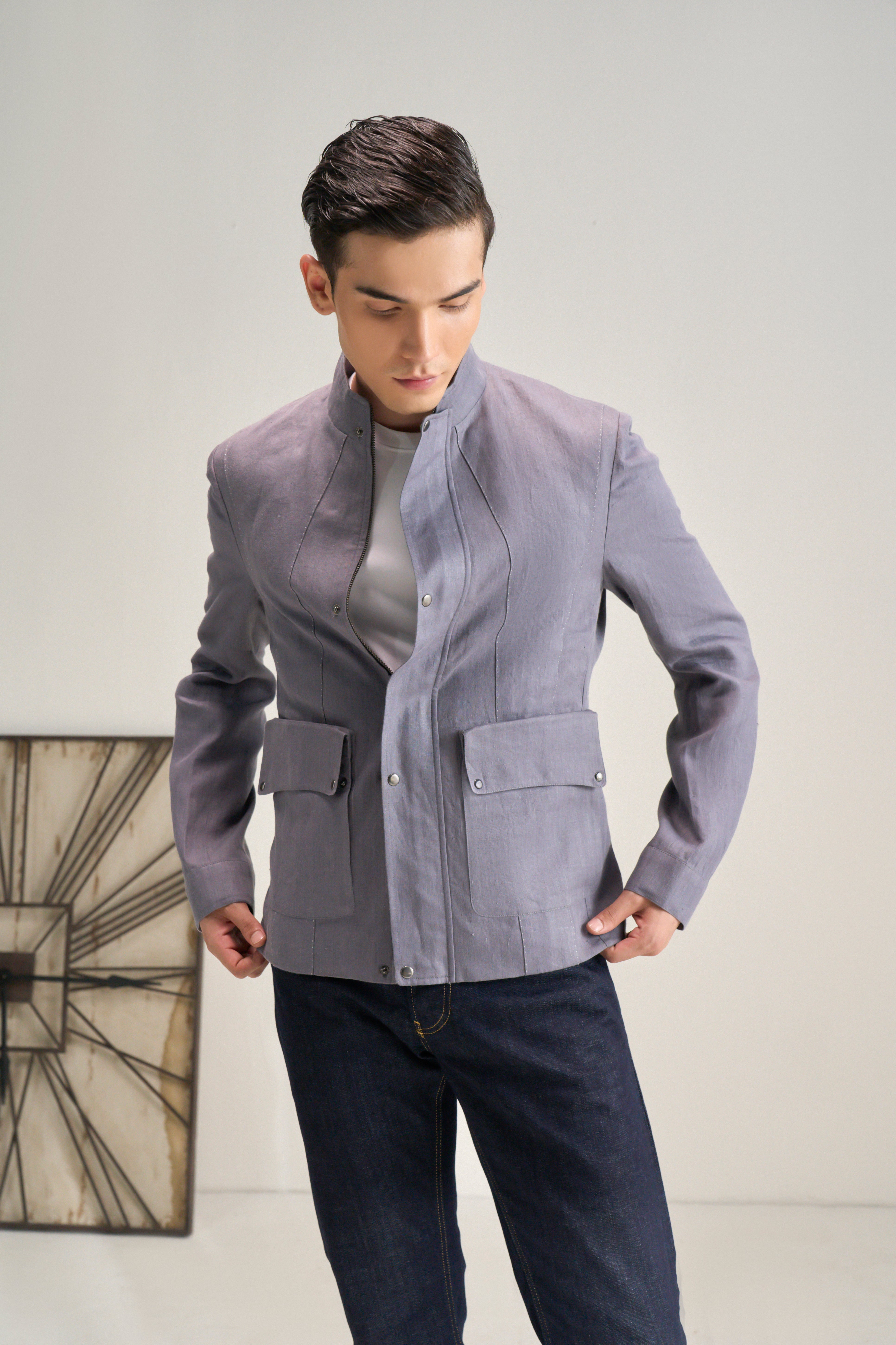 Structured Utility Pocket Jacket