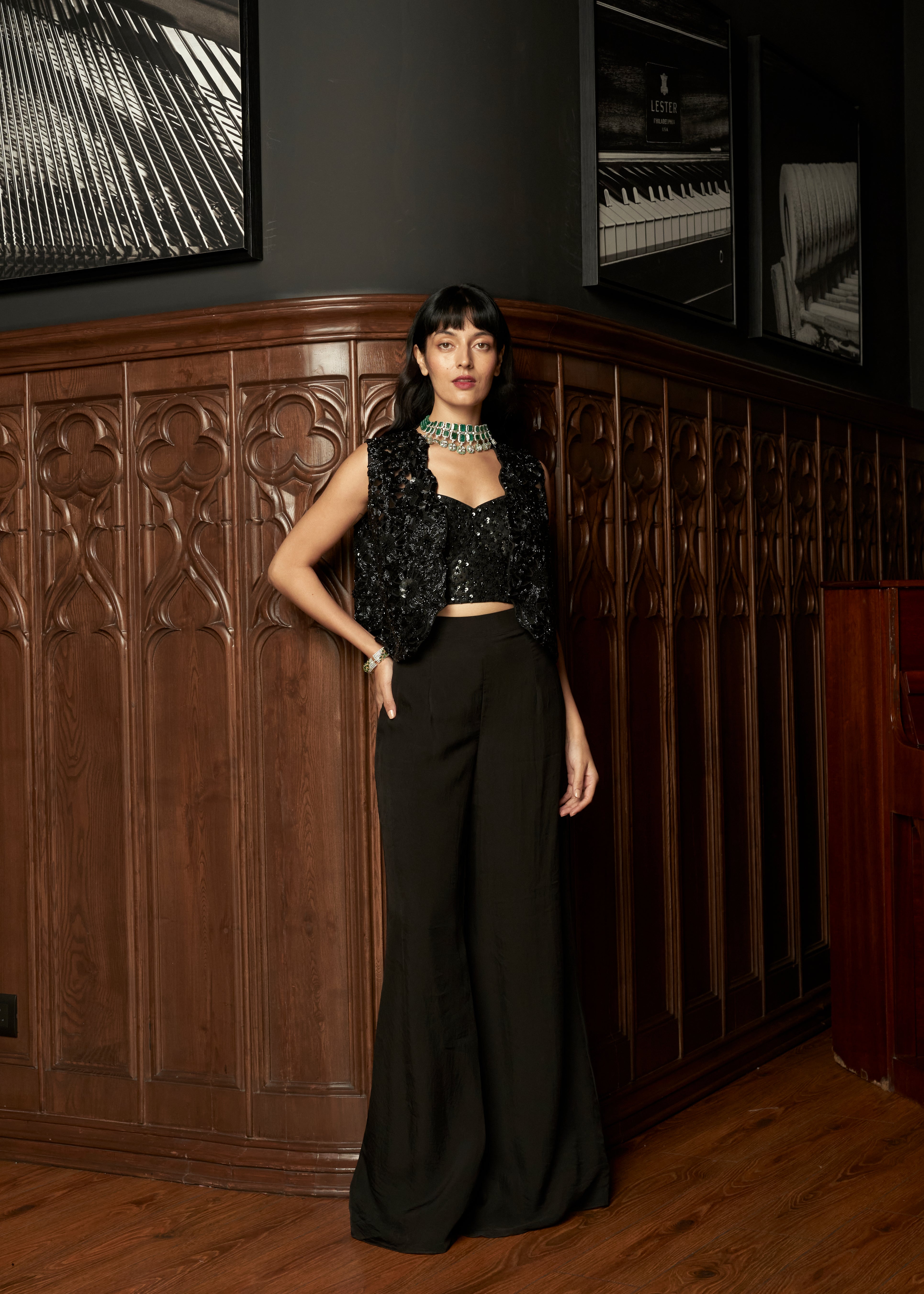 Black Short Jacket- Pant Set