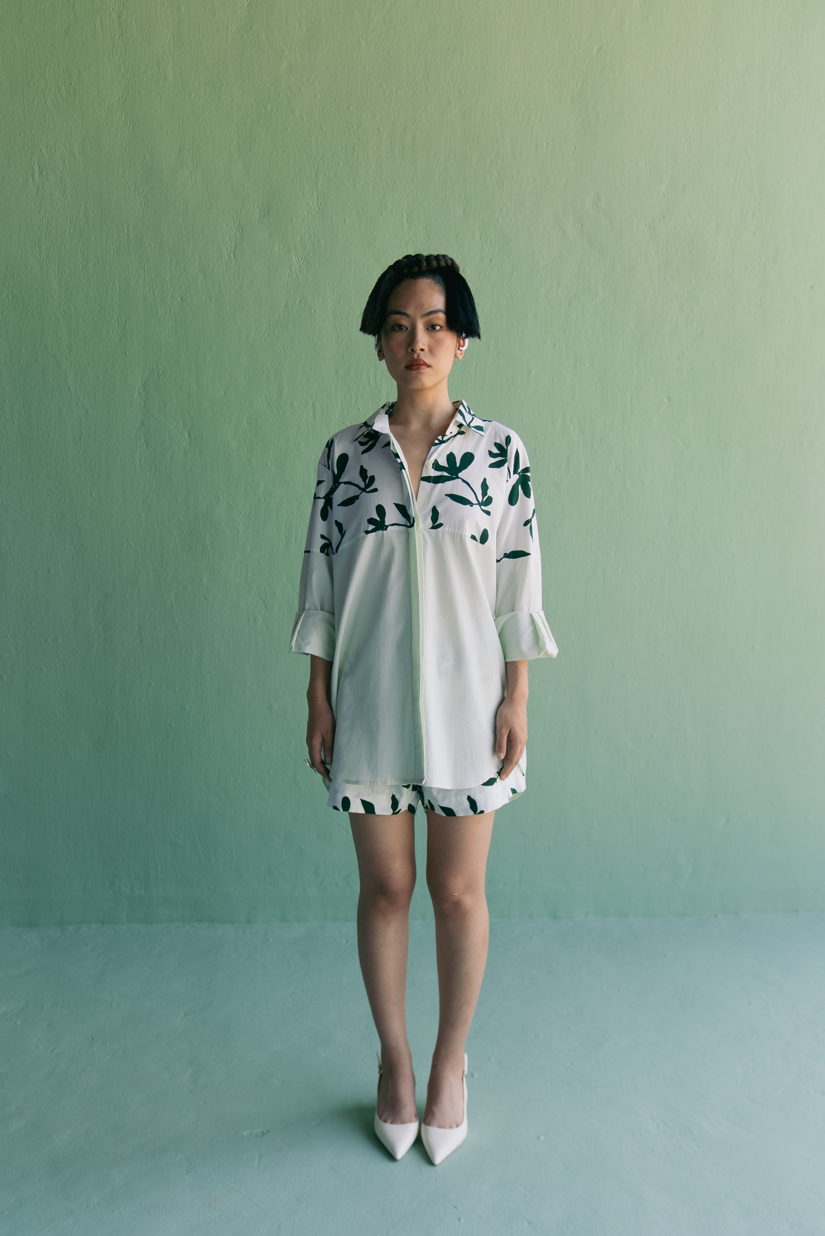 Half N Half Shirt Shorts Set