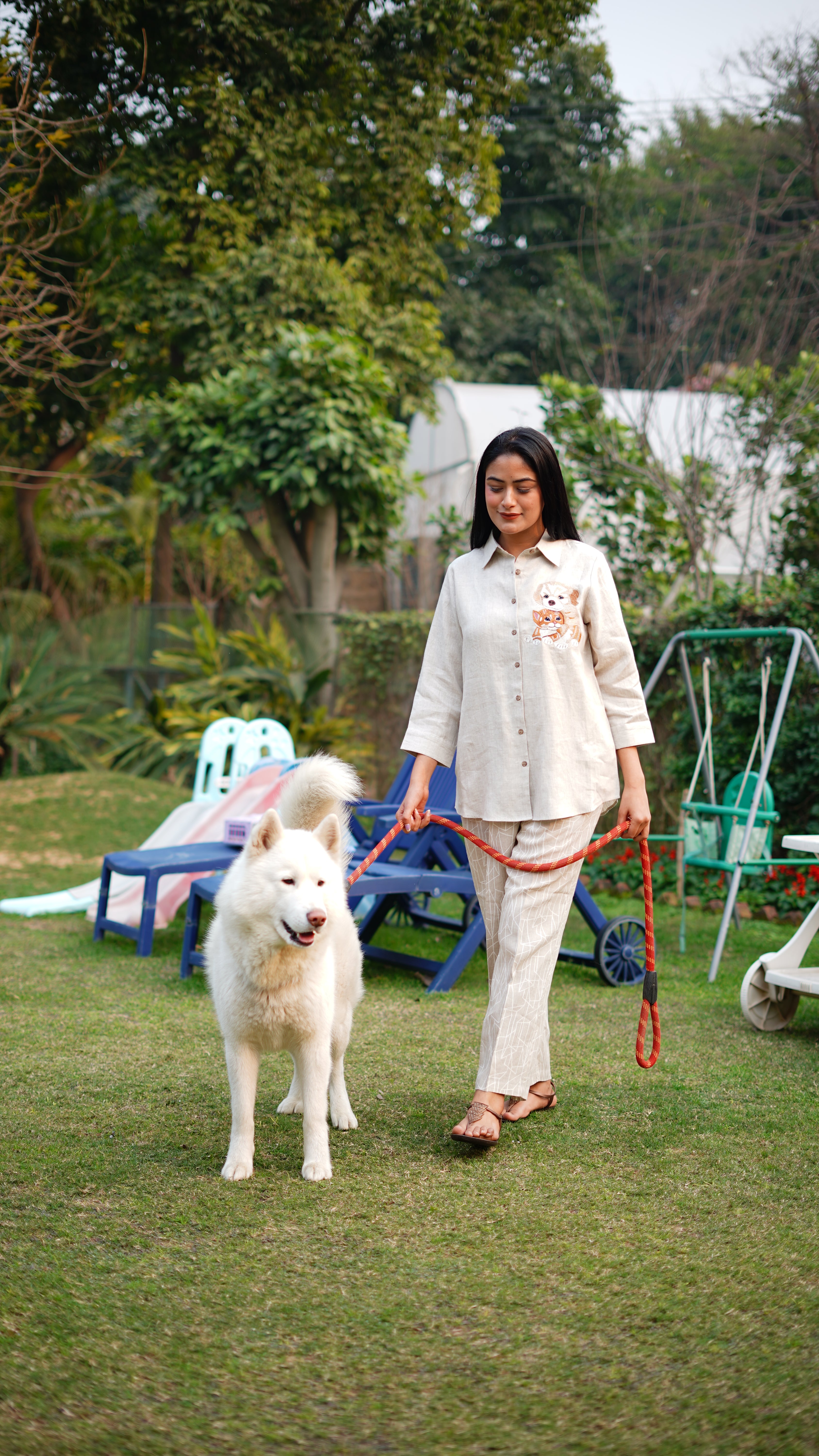 Beige Embroidered Shirt