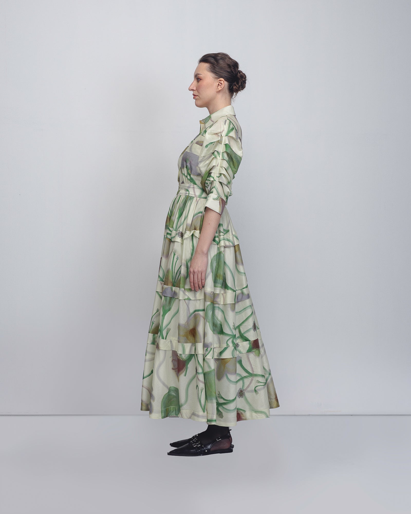 Paron Print Pleated Dress