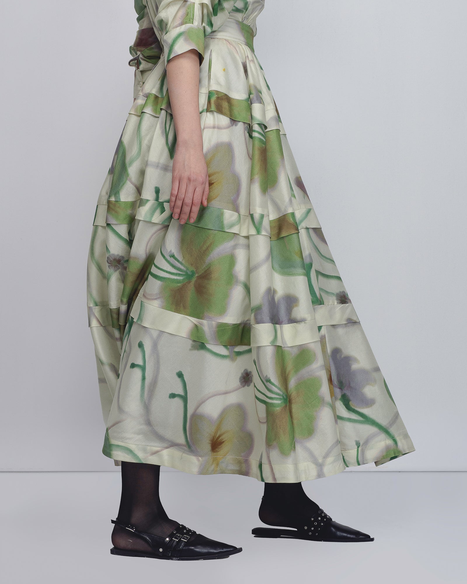 Paron Print Pleated Dress