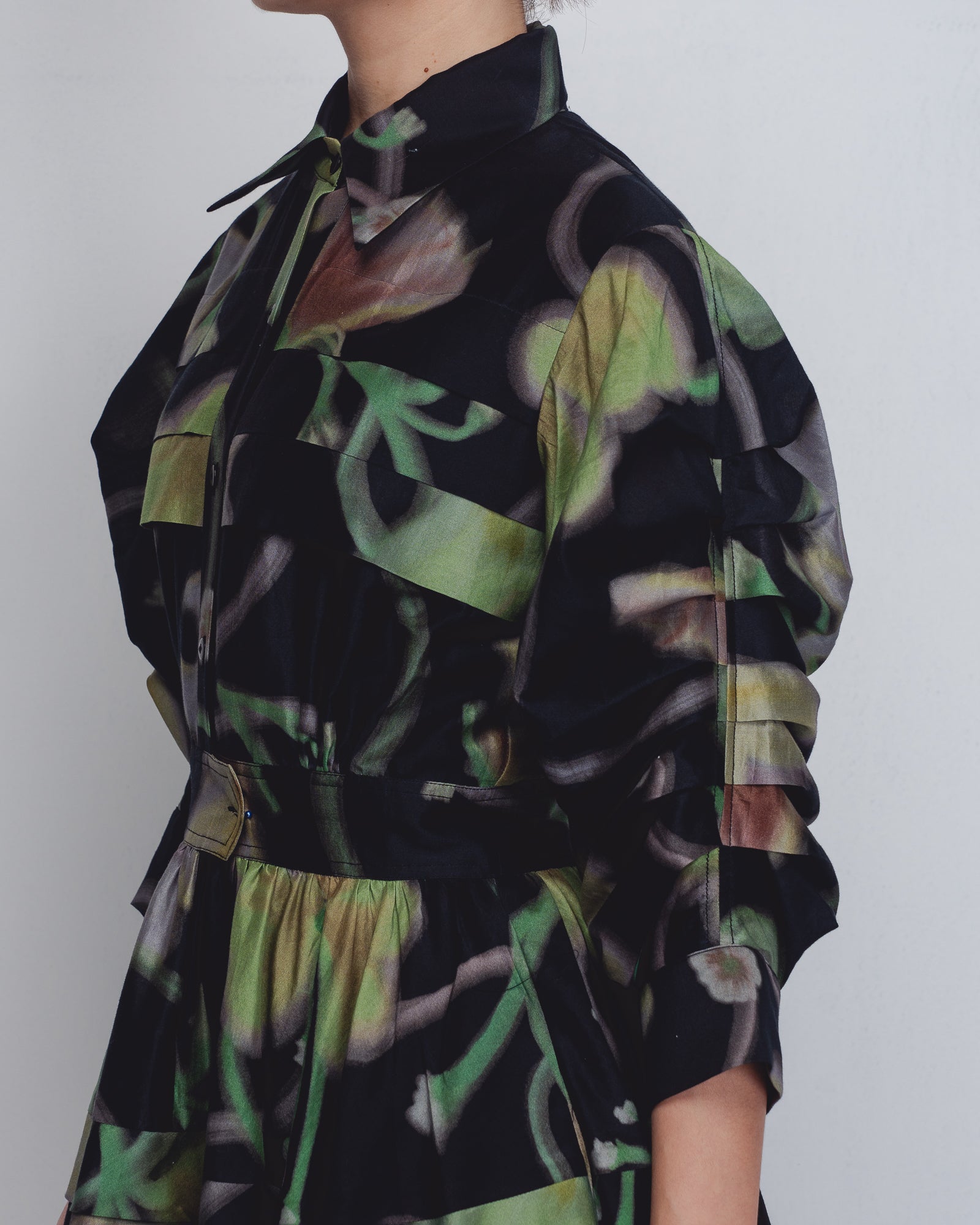 Paron Print Pleated Dress