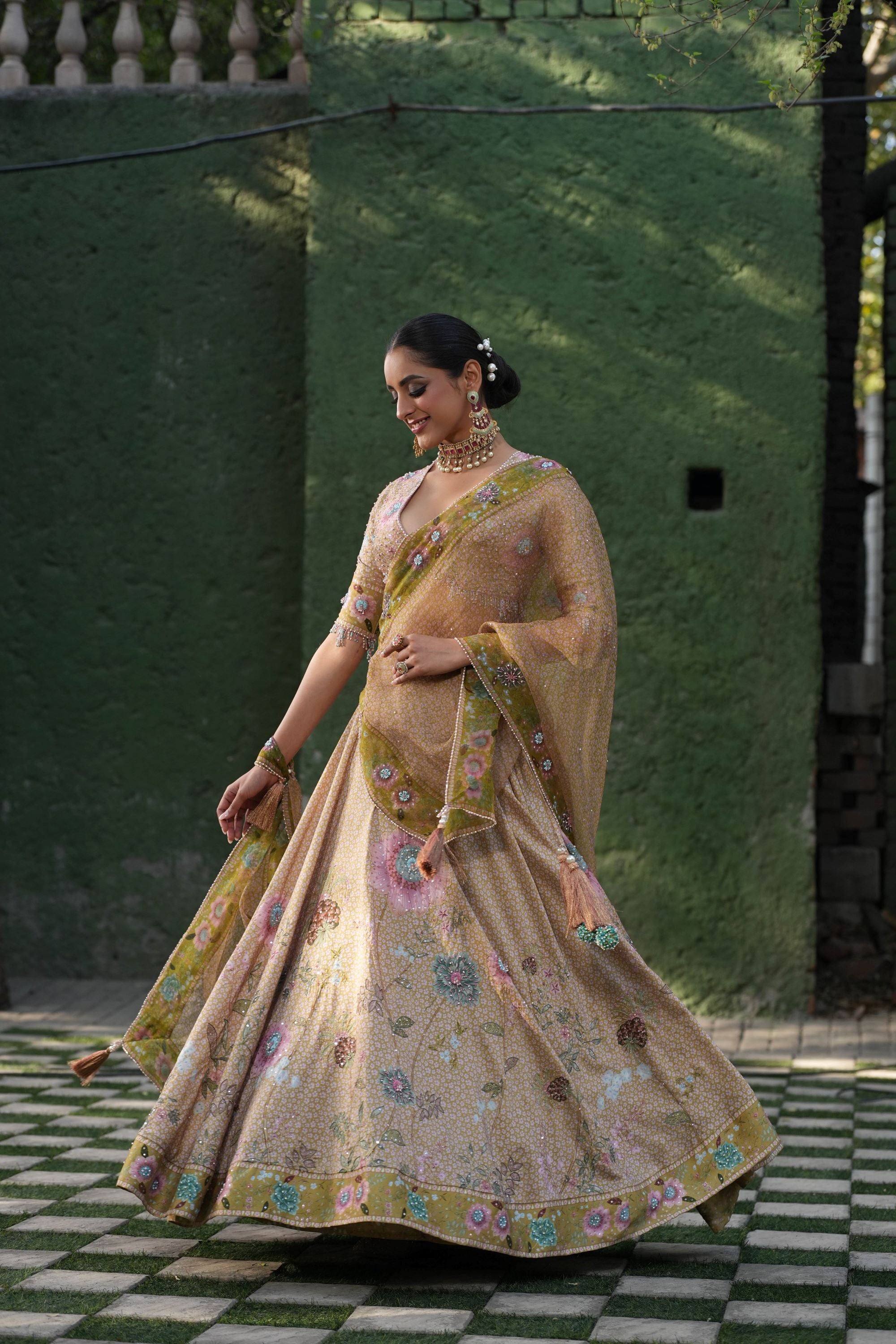 Yellow Mughal Lehenga