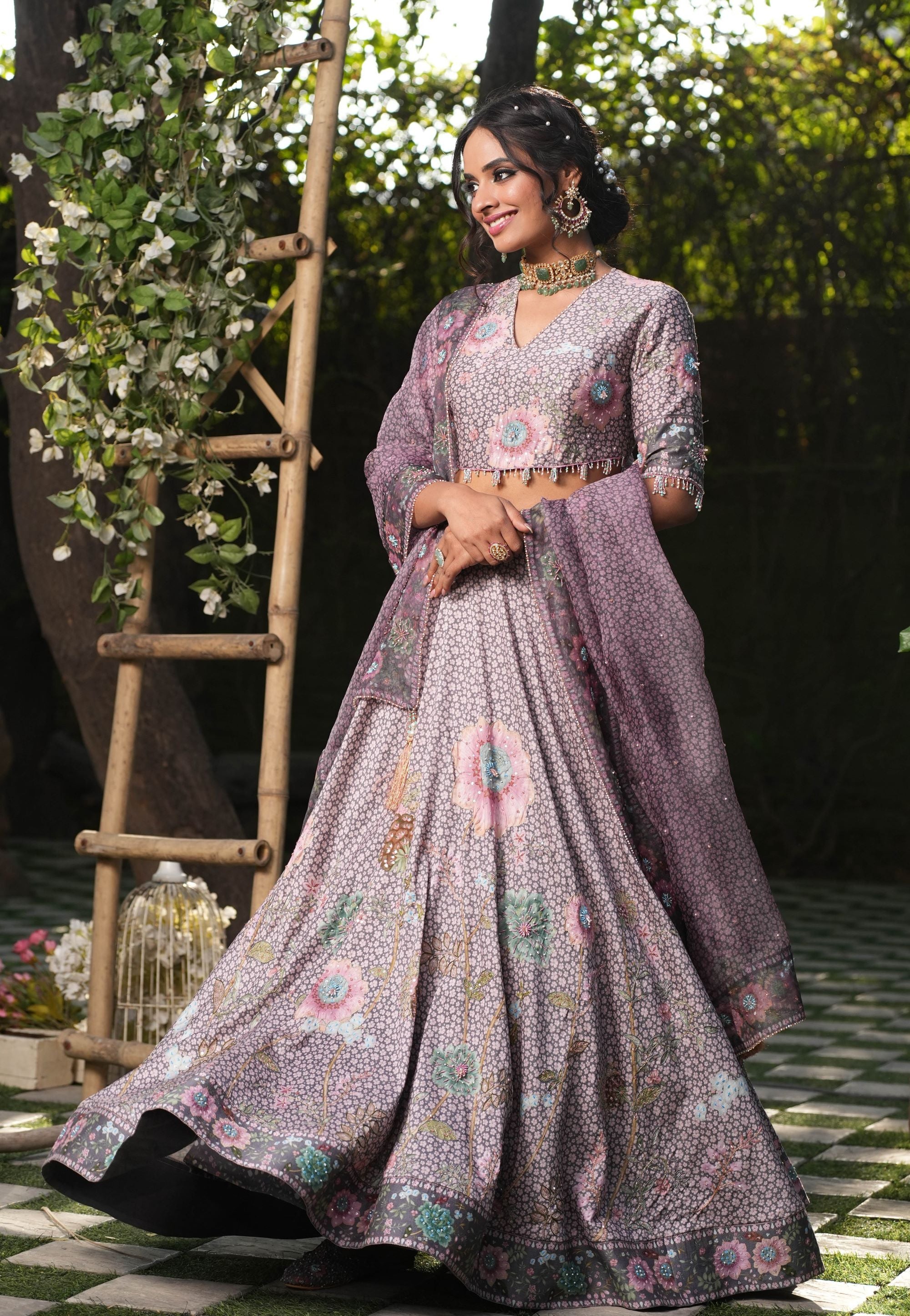 Purple Mughal Lehenga