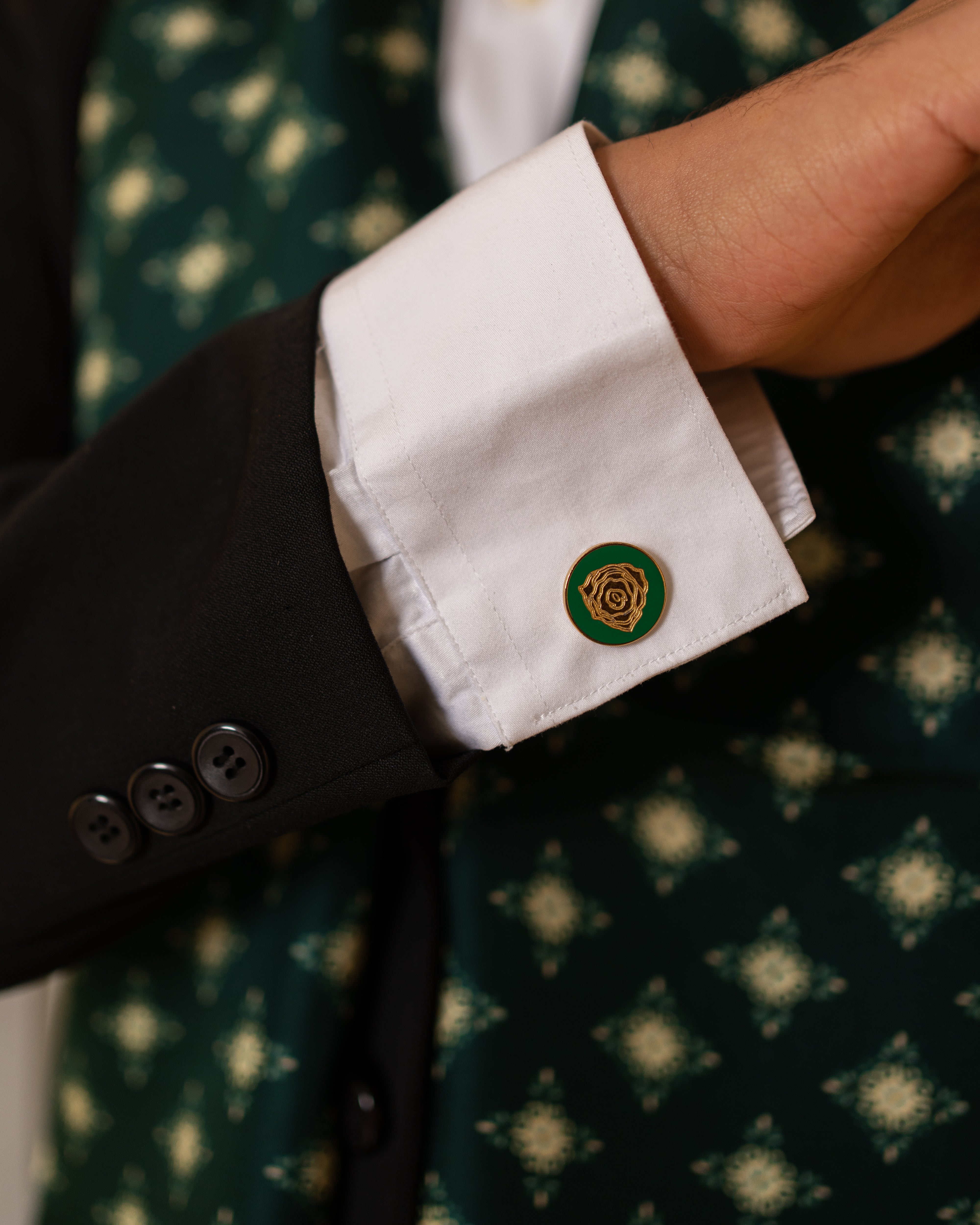 Emerald Rose Cufflinks