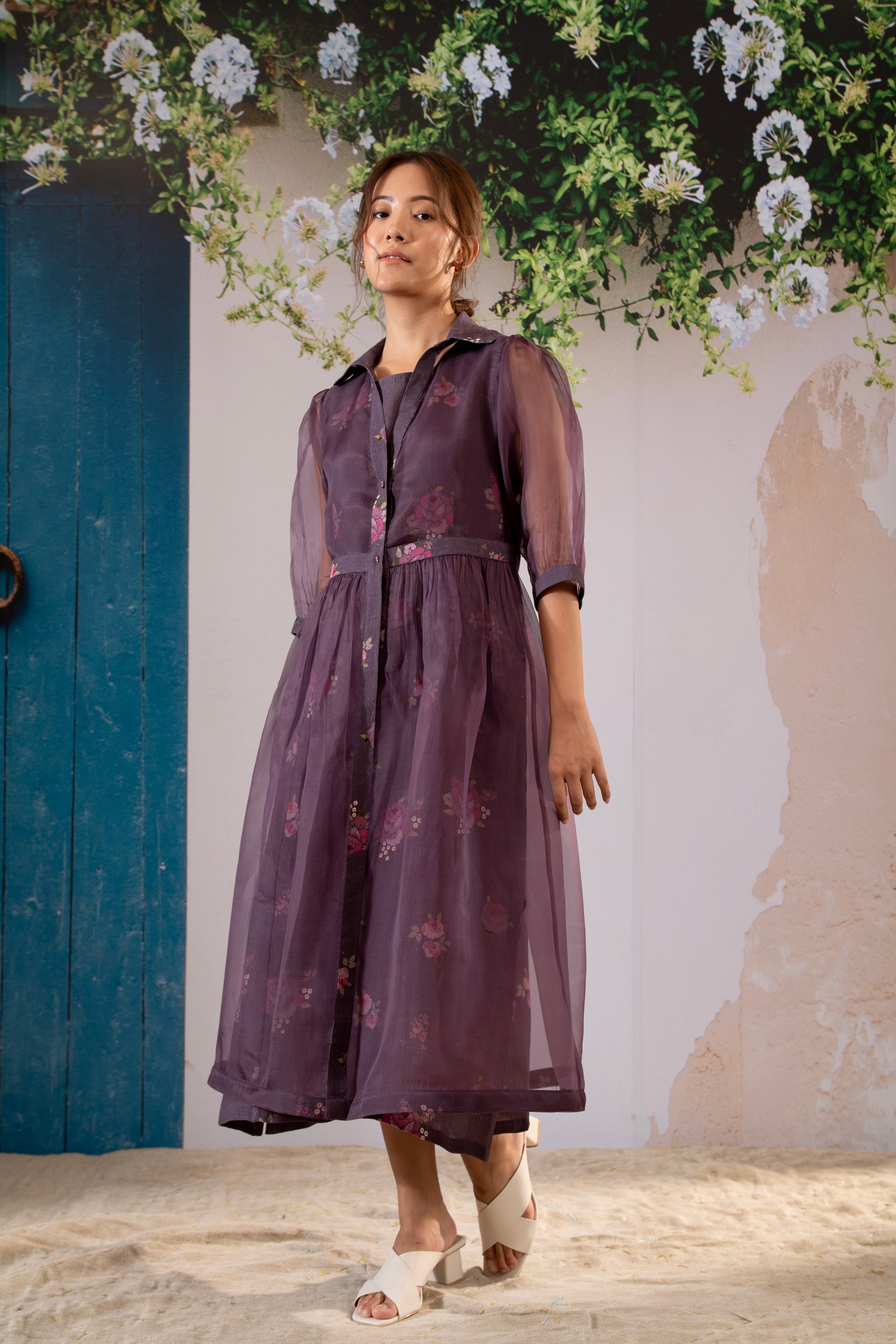 Purple Scarlett Digital Print Dress