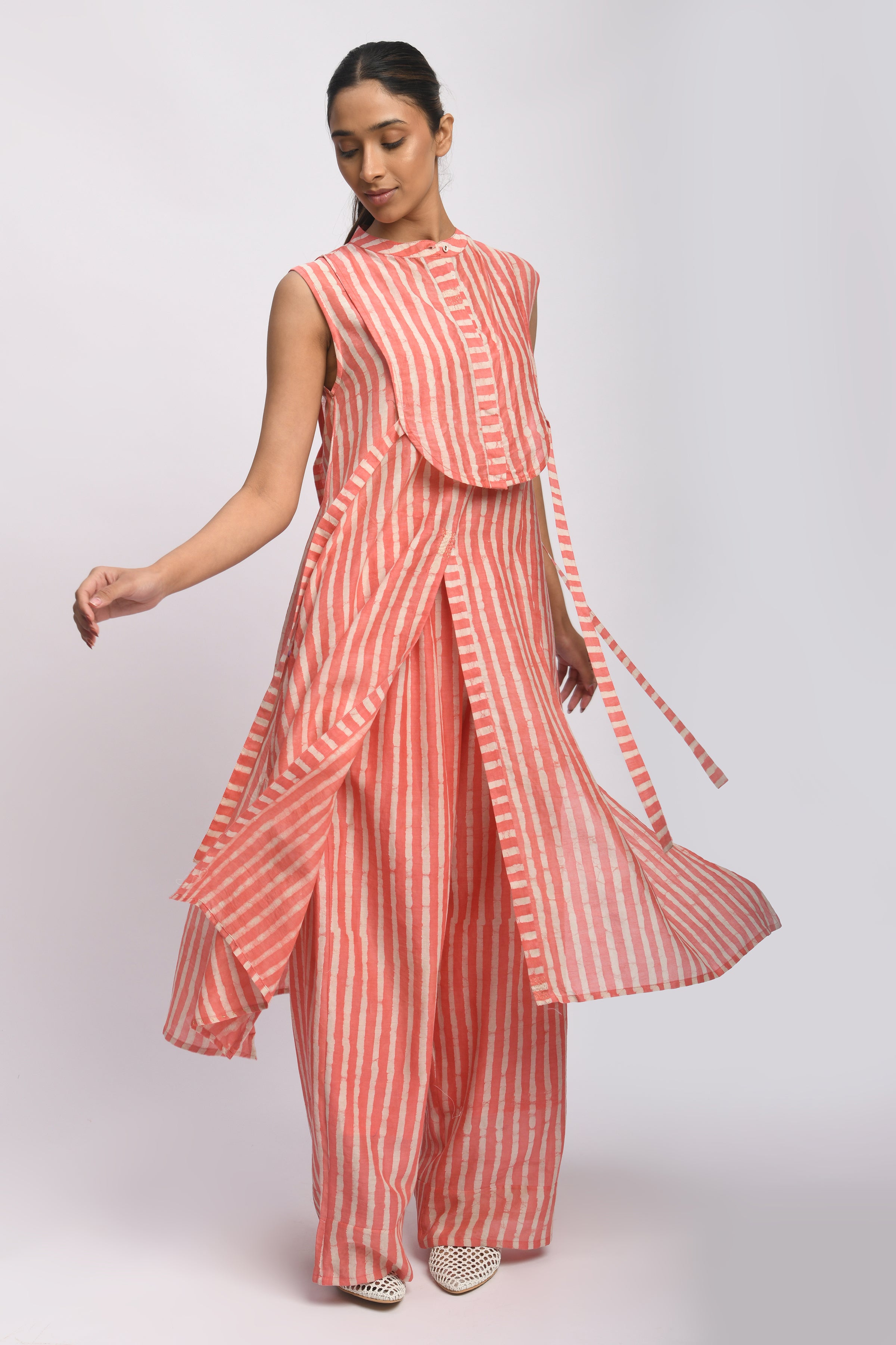 Coral Stripe Set