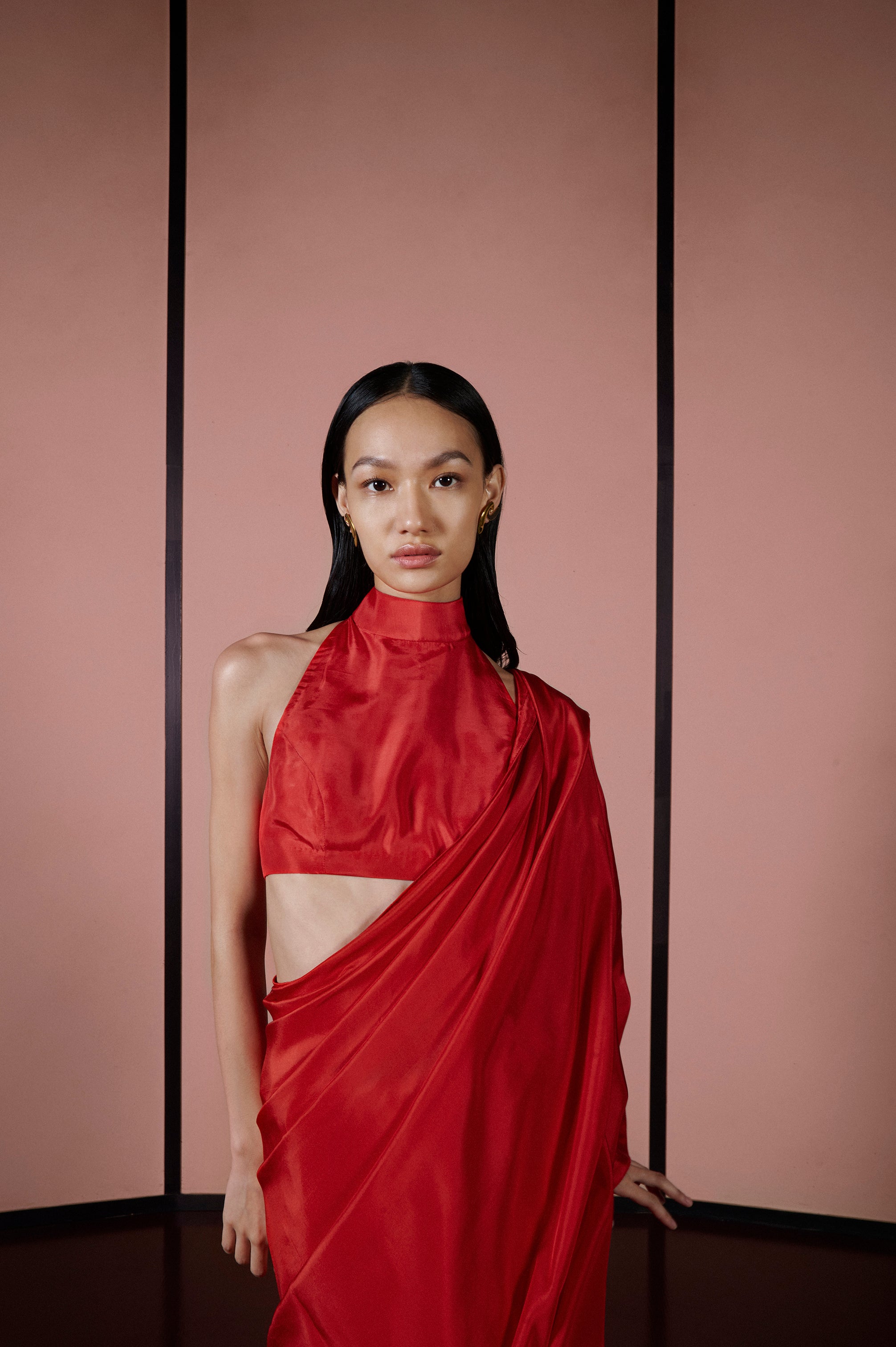 Handwoven Ruby Red Silk Sari