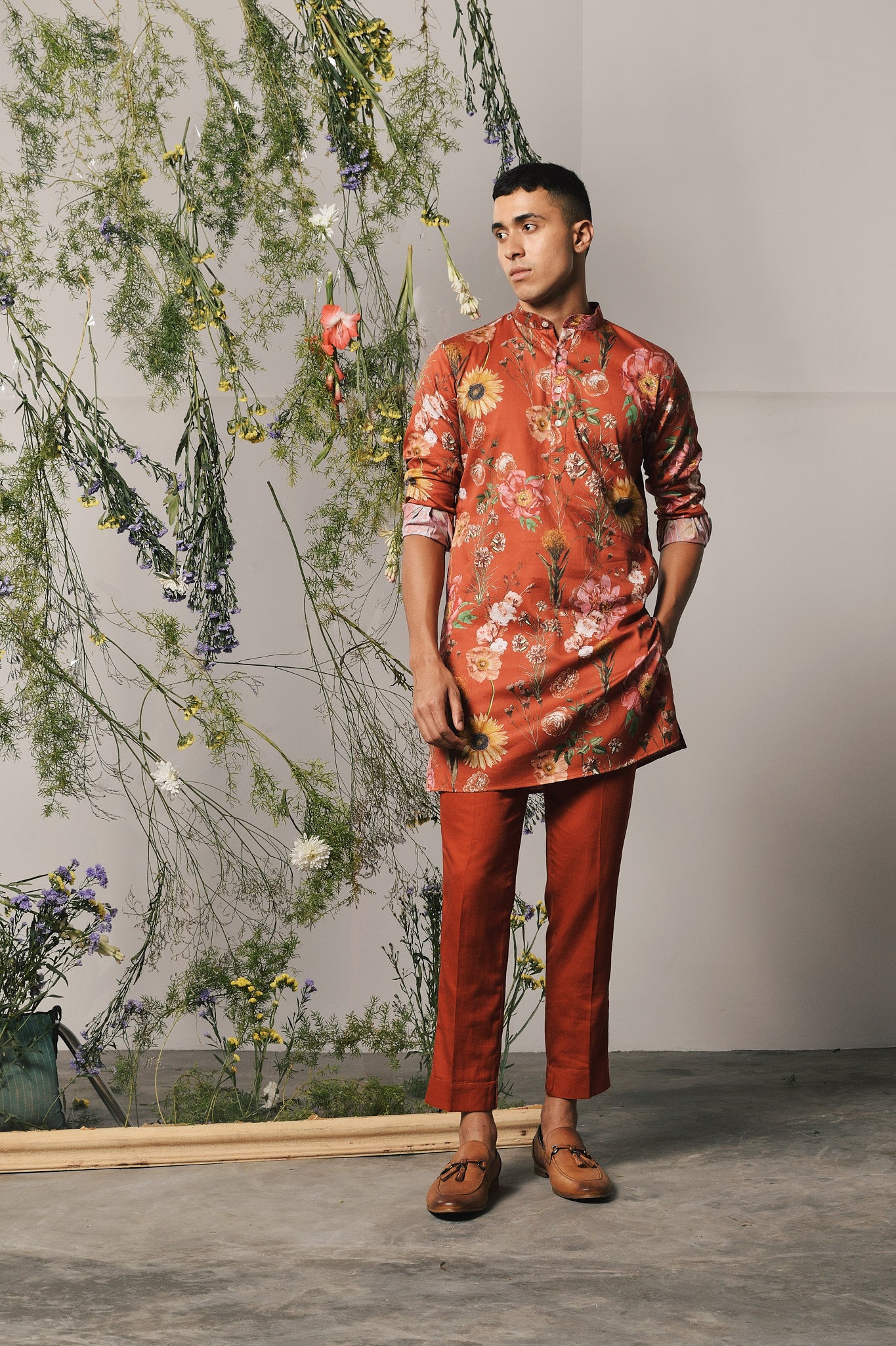 Red Roma Kurta Set