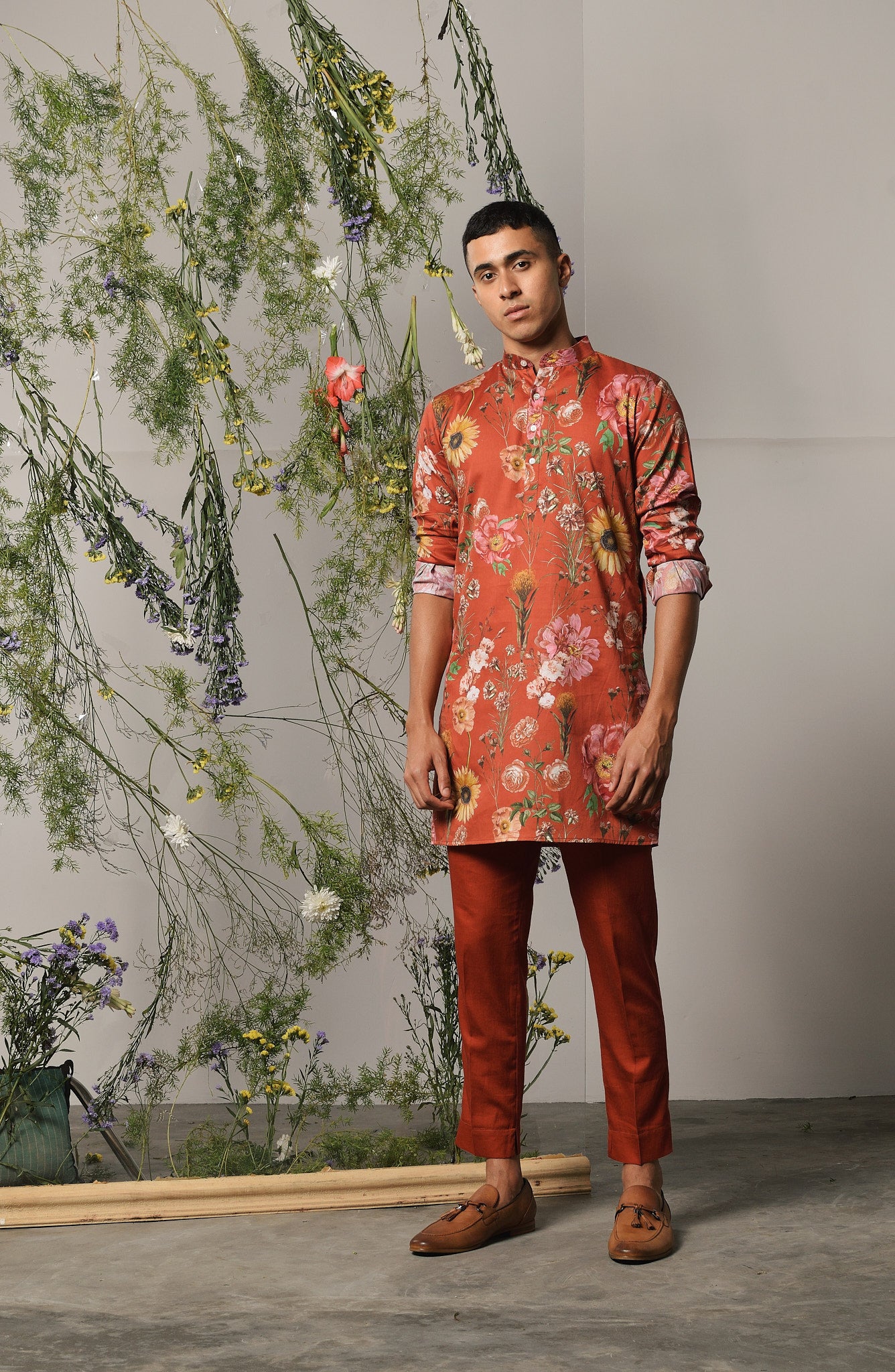 Red Roma Kurta Set