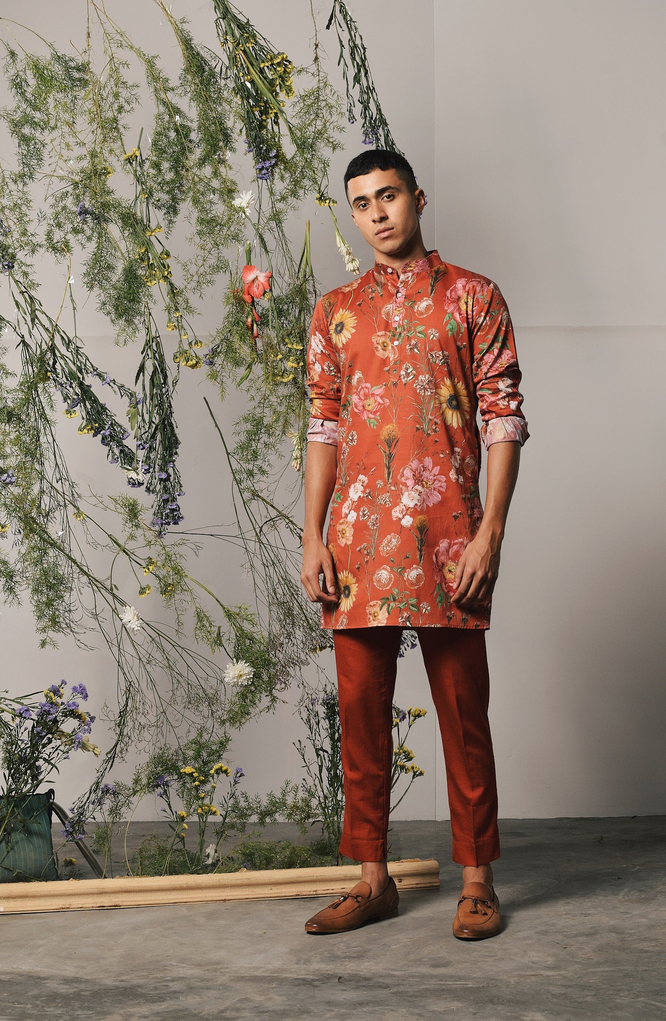 Red Roma Kurta Set