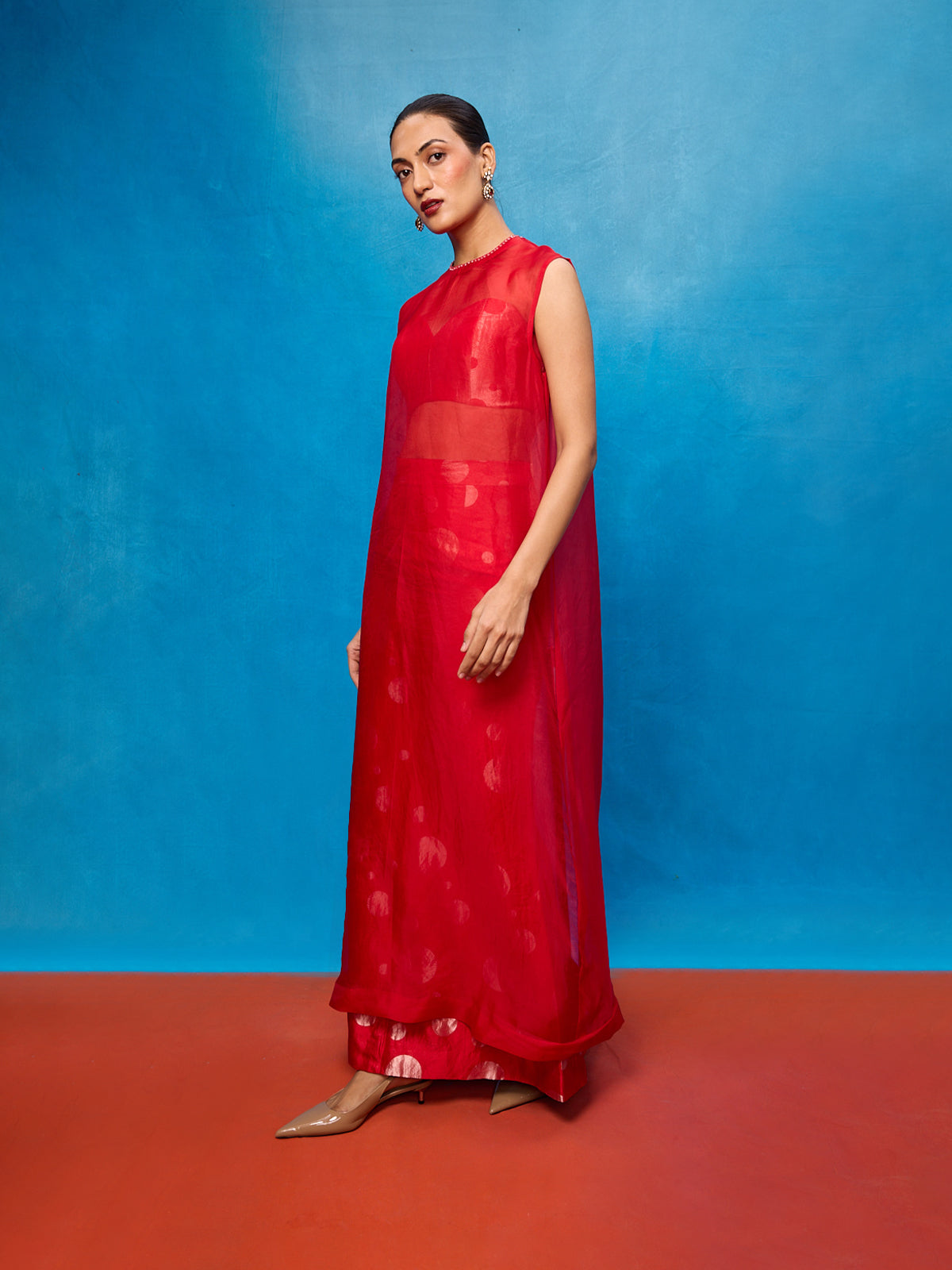 Handwoven Red Silk Banarasi Suit Set