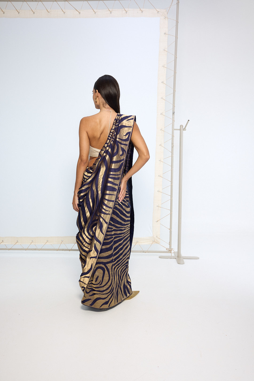 Handwoven Black & Gold Silk Saree