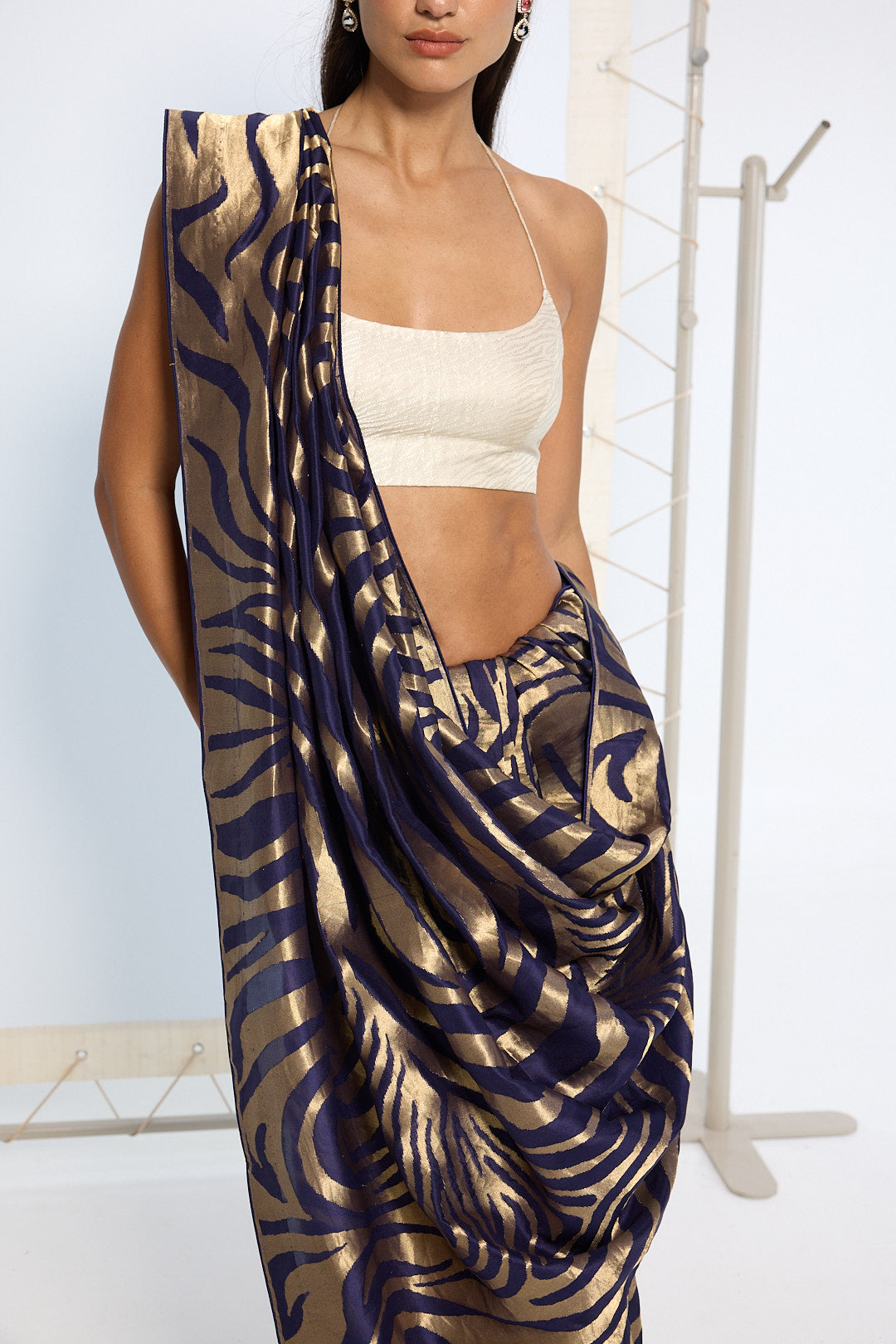 Handwoven Black & Gold Silk Saree