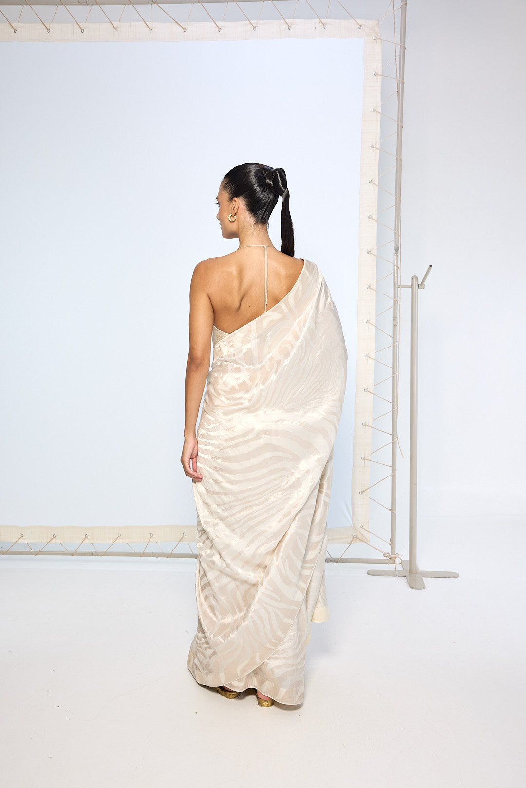 Handwoven Ivory Silk Saree
