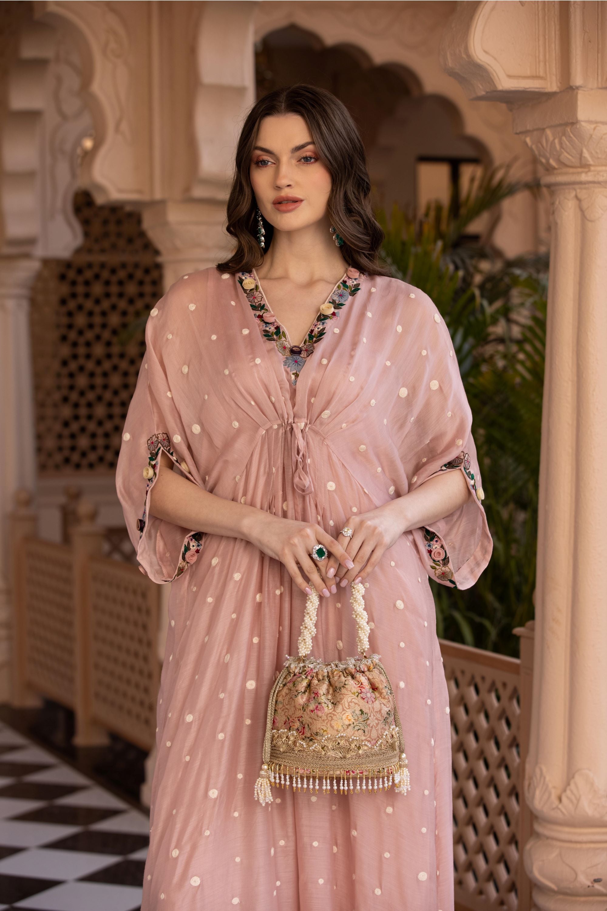 Elora Old Rose Potli