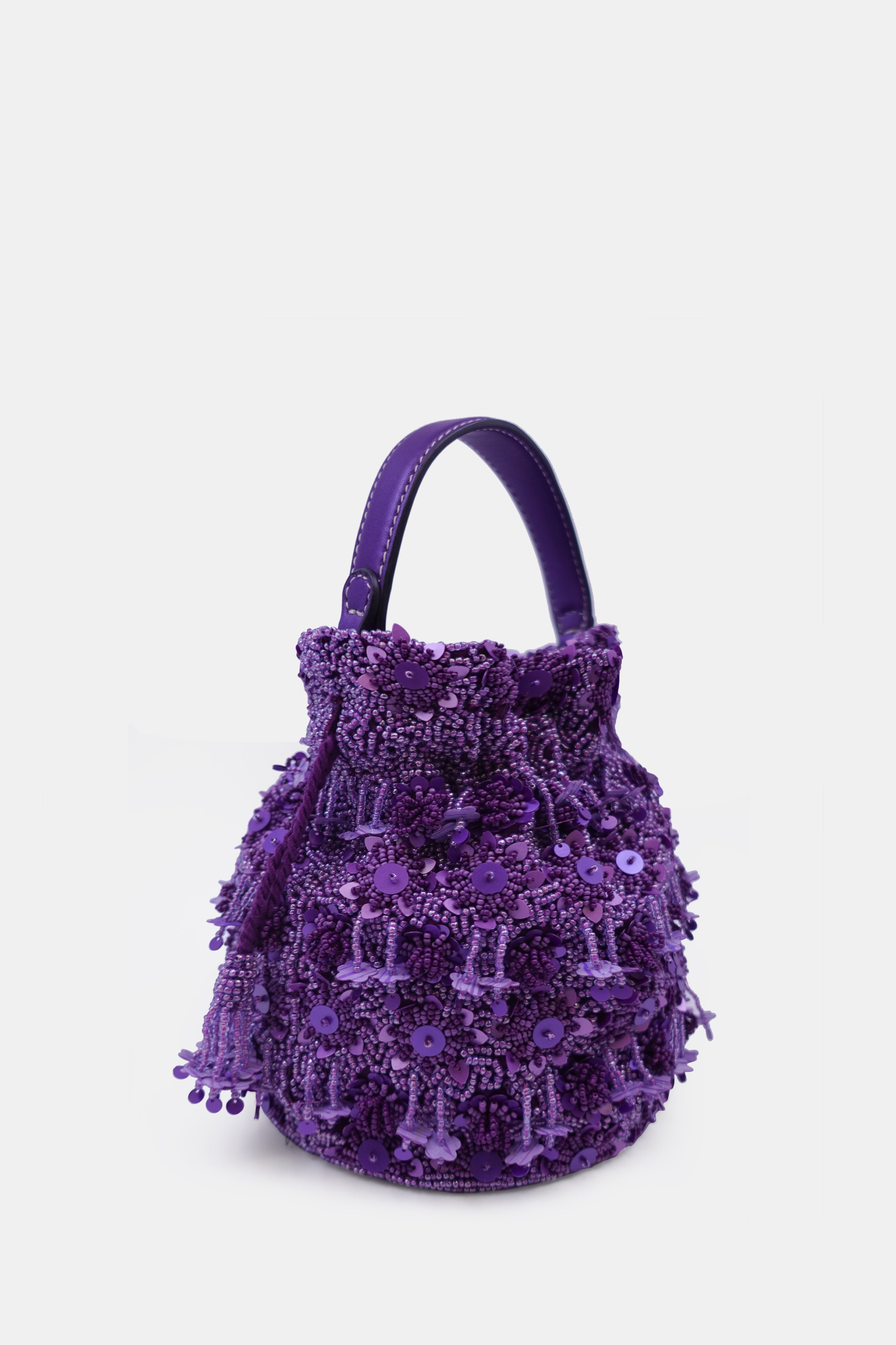 Hand Embroidered Purple Potli Bag