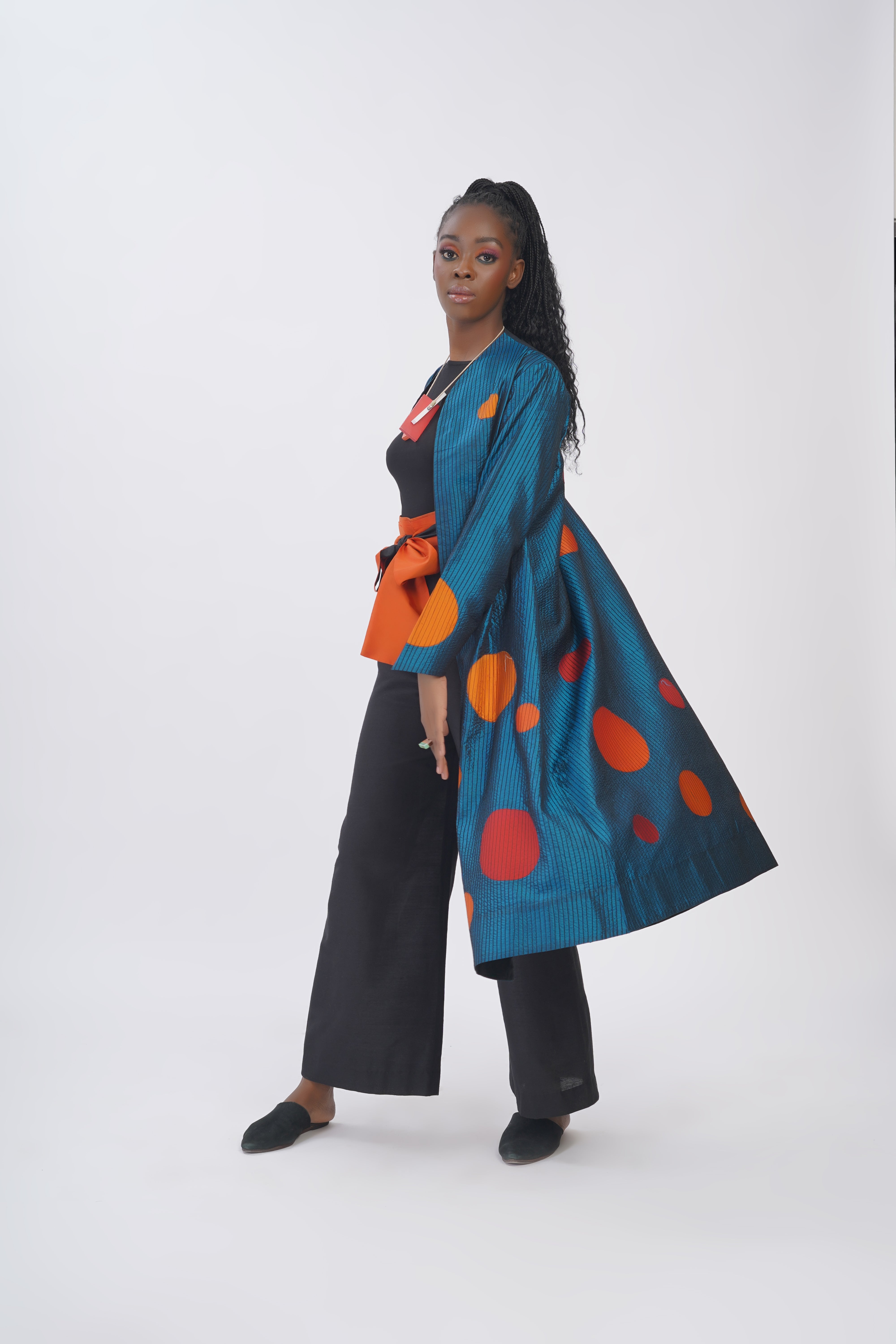 Pure Silk Embroidered Polka Jacket