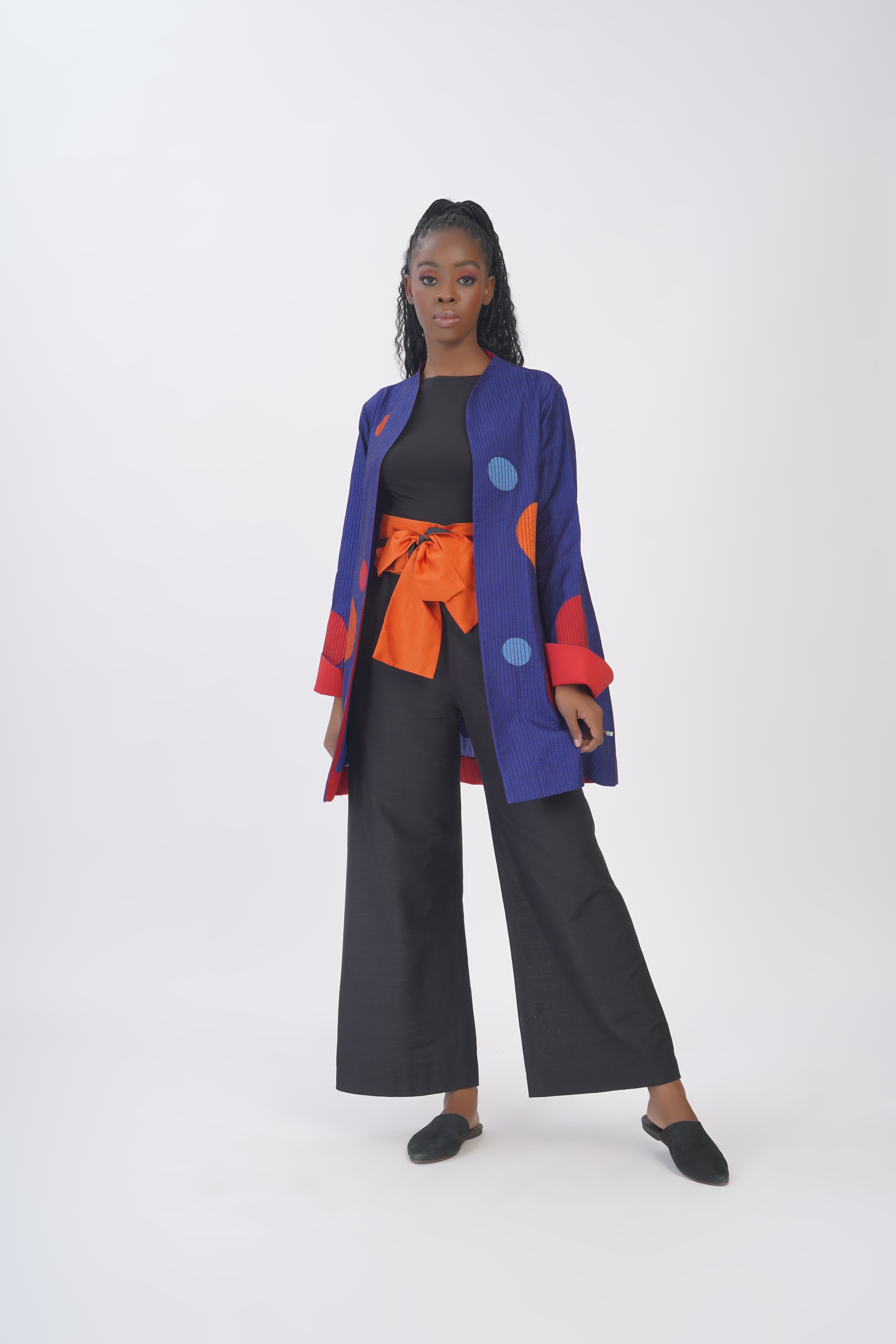 Pure Silk Embroidered Polka Jacket