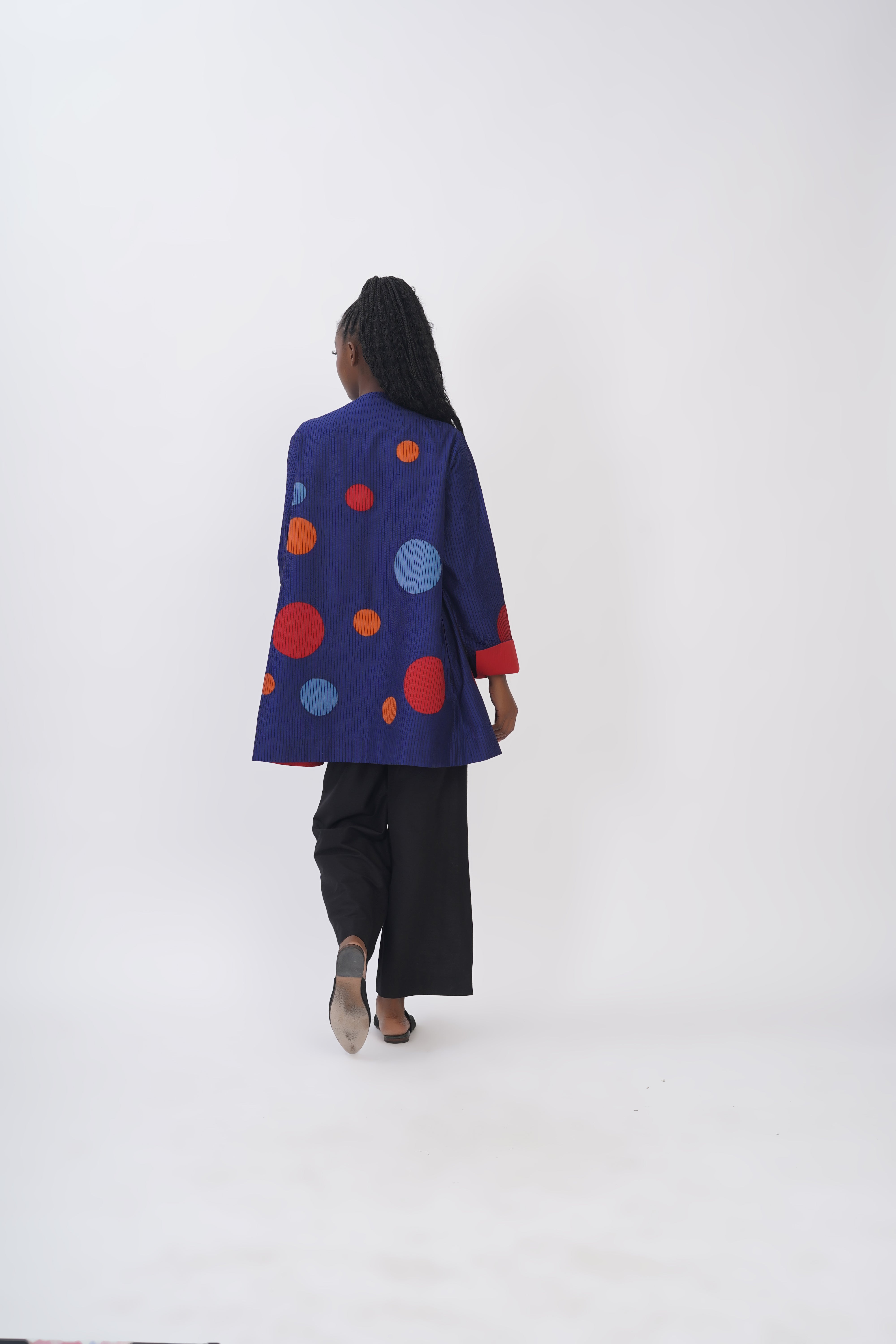 Pure Silk Embroidered Polka Jacket