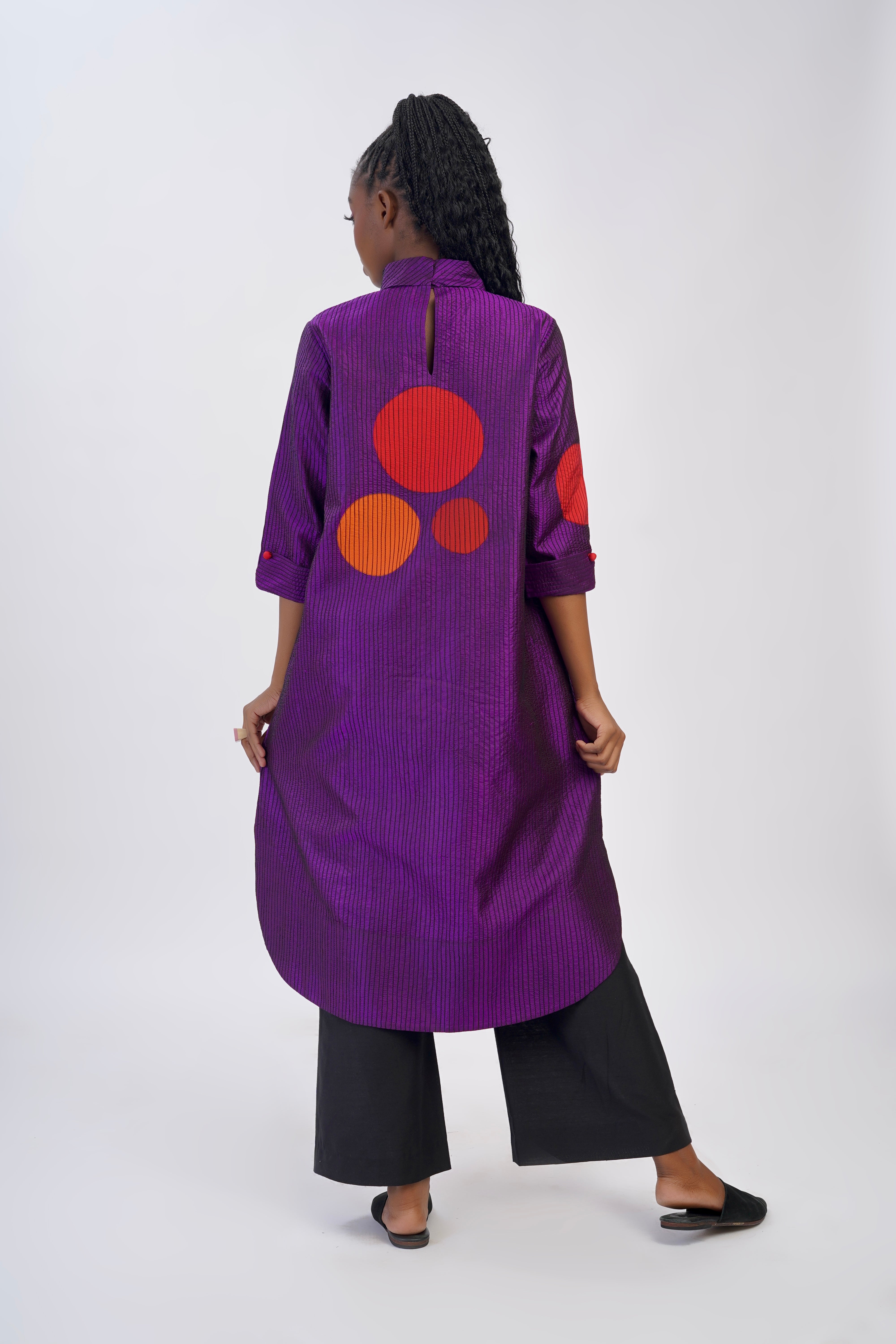 Pure Silk Embroidered Polka Tunic