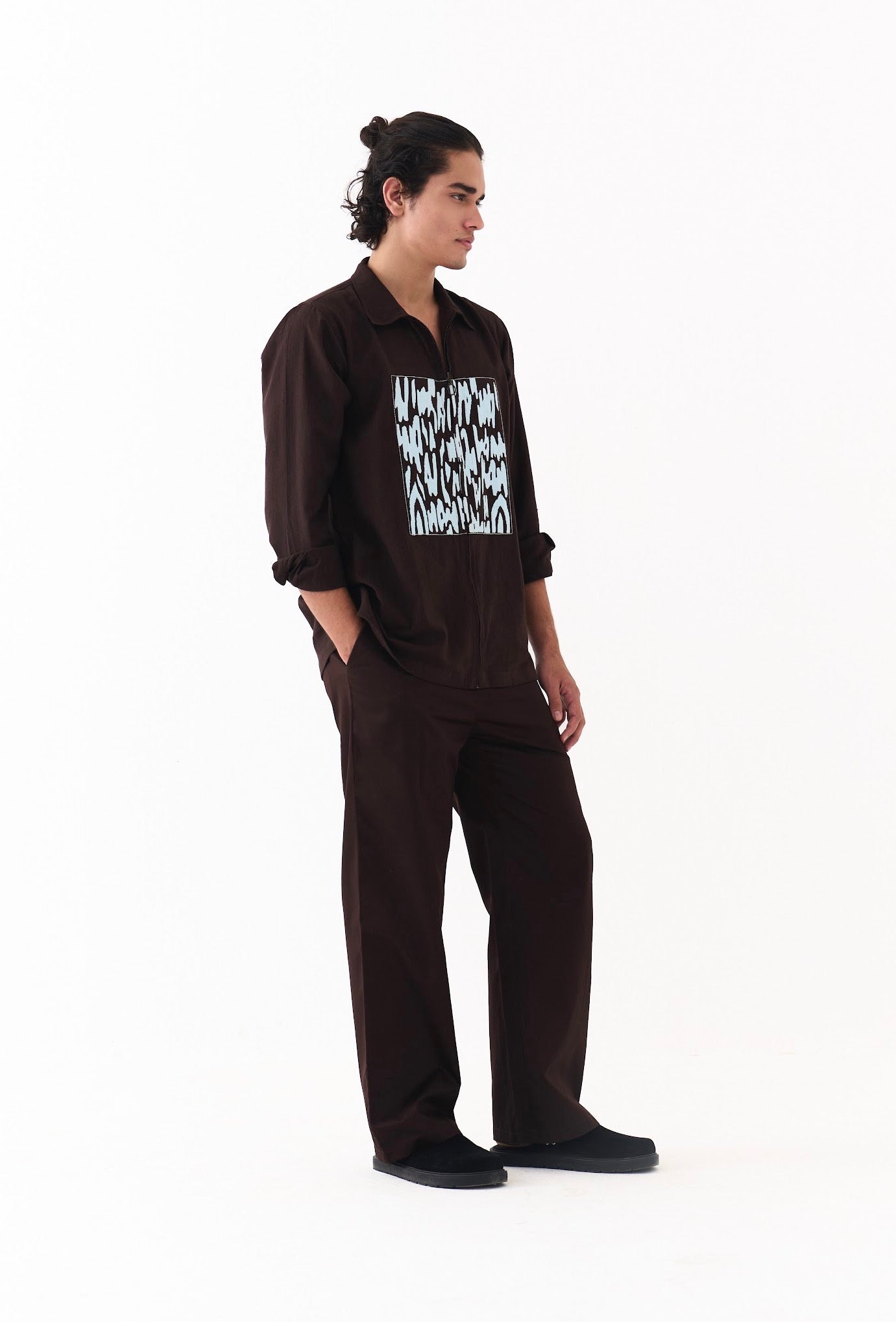 Emb. Patch Shacket Co-ord