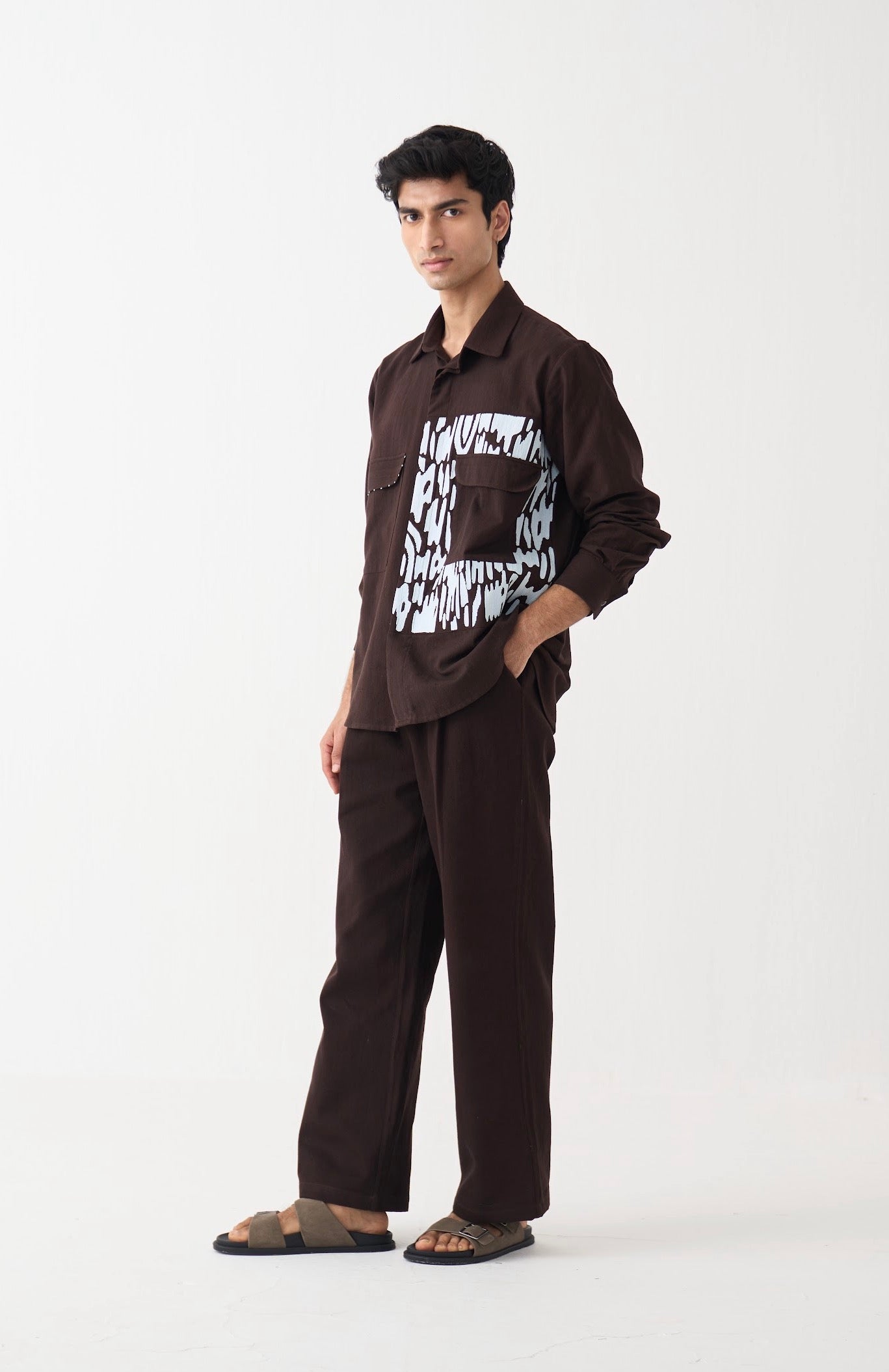 Emb. Patch Detail Shirt Co-ord