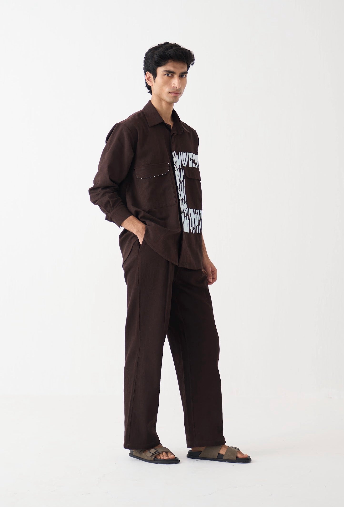 Emb. Patch Detail Shirt Co-ord