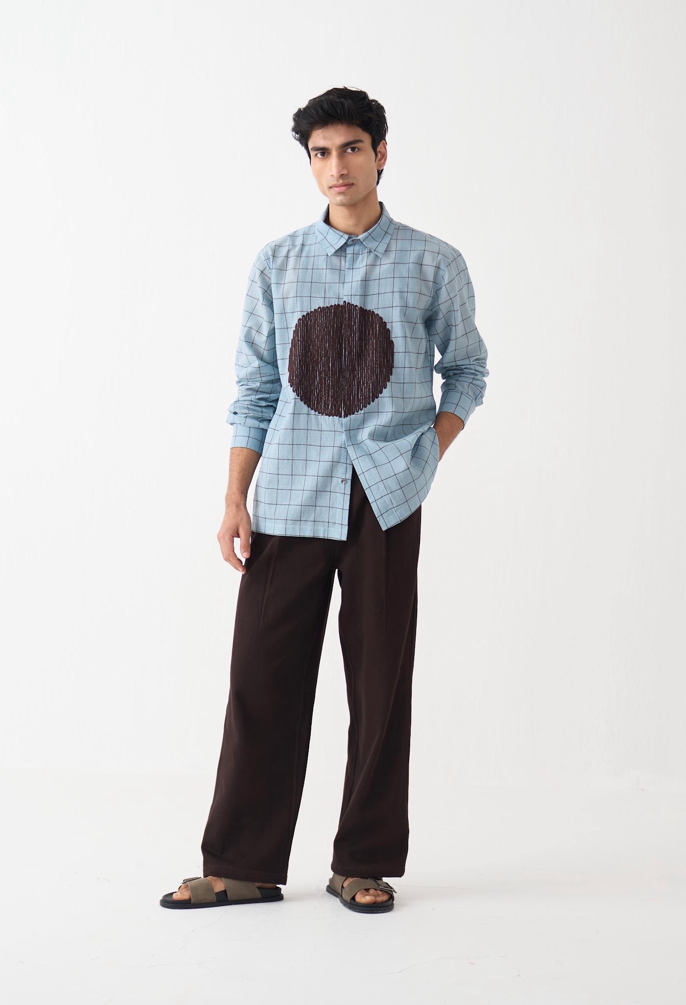 Circle Emb. Shirt Co-ord