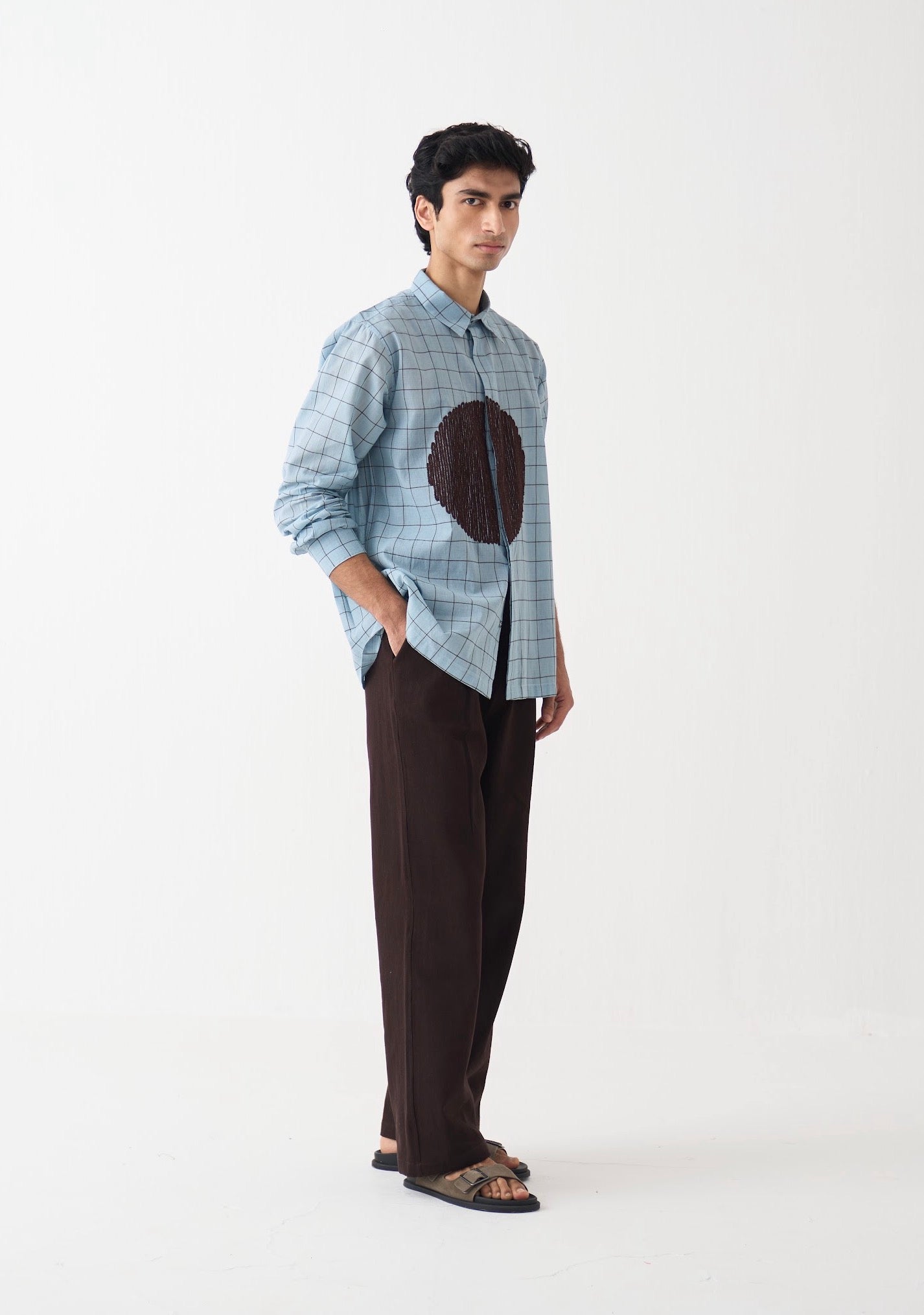 Circle Emb. Shirt Co-ord